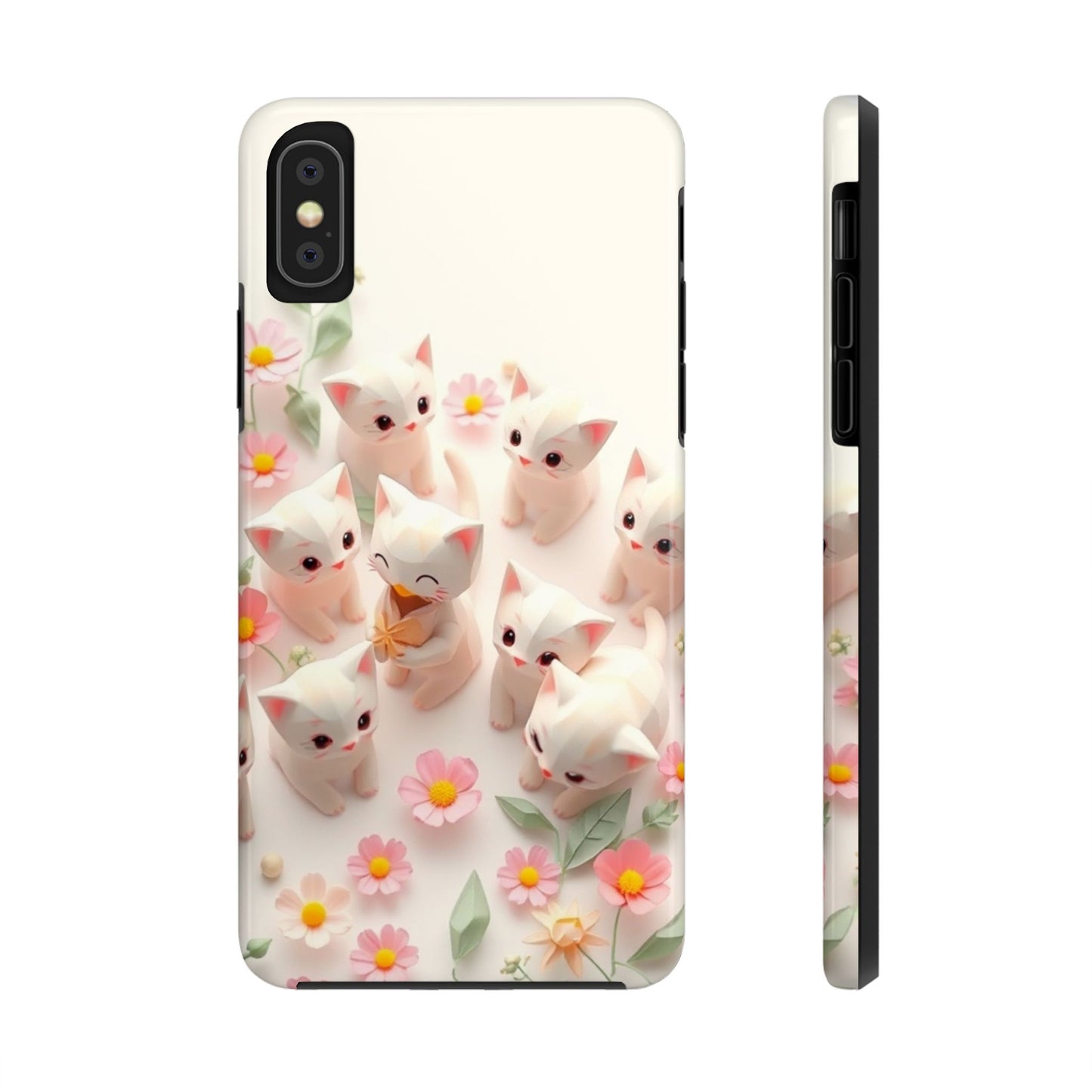 Kittens-n-Flowers Impact-Resistant Phone Case