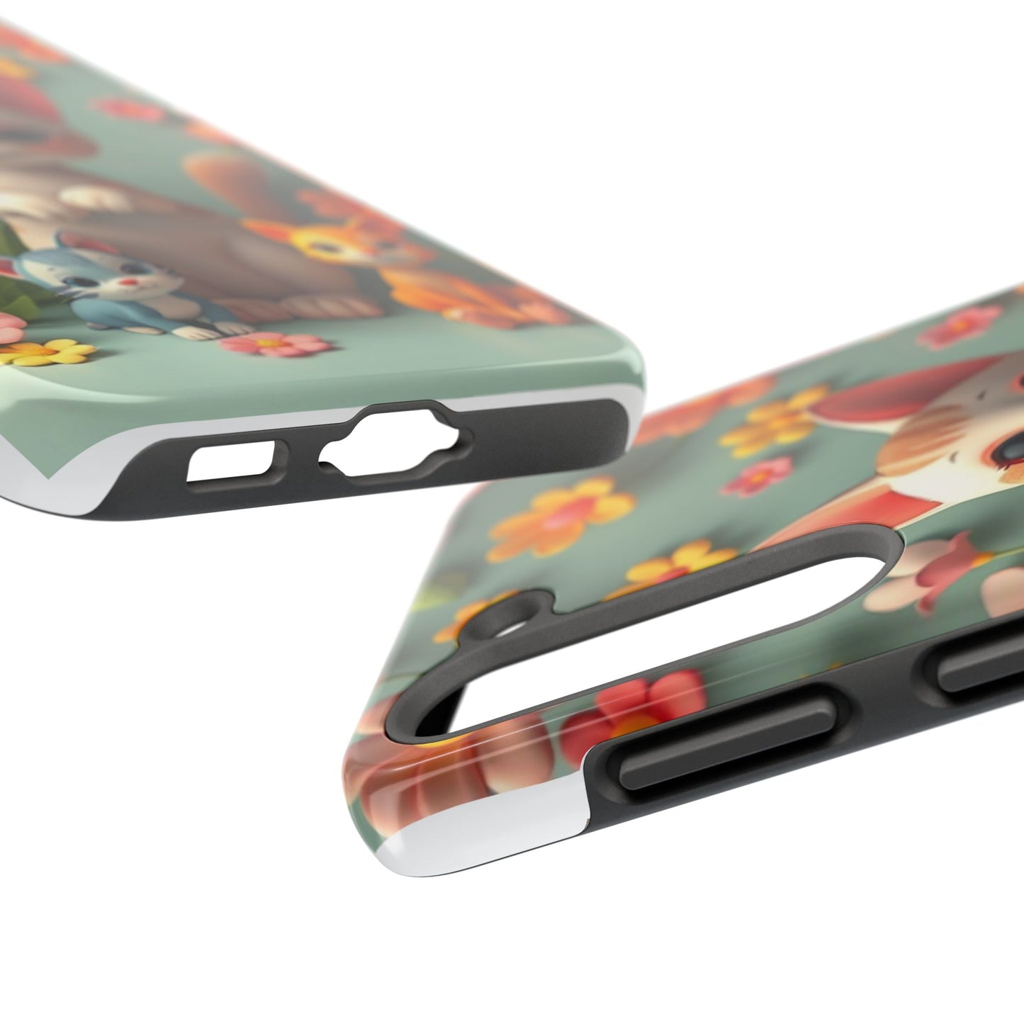 Kittens-n-Flowers Impact-Resistant Phone Case