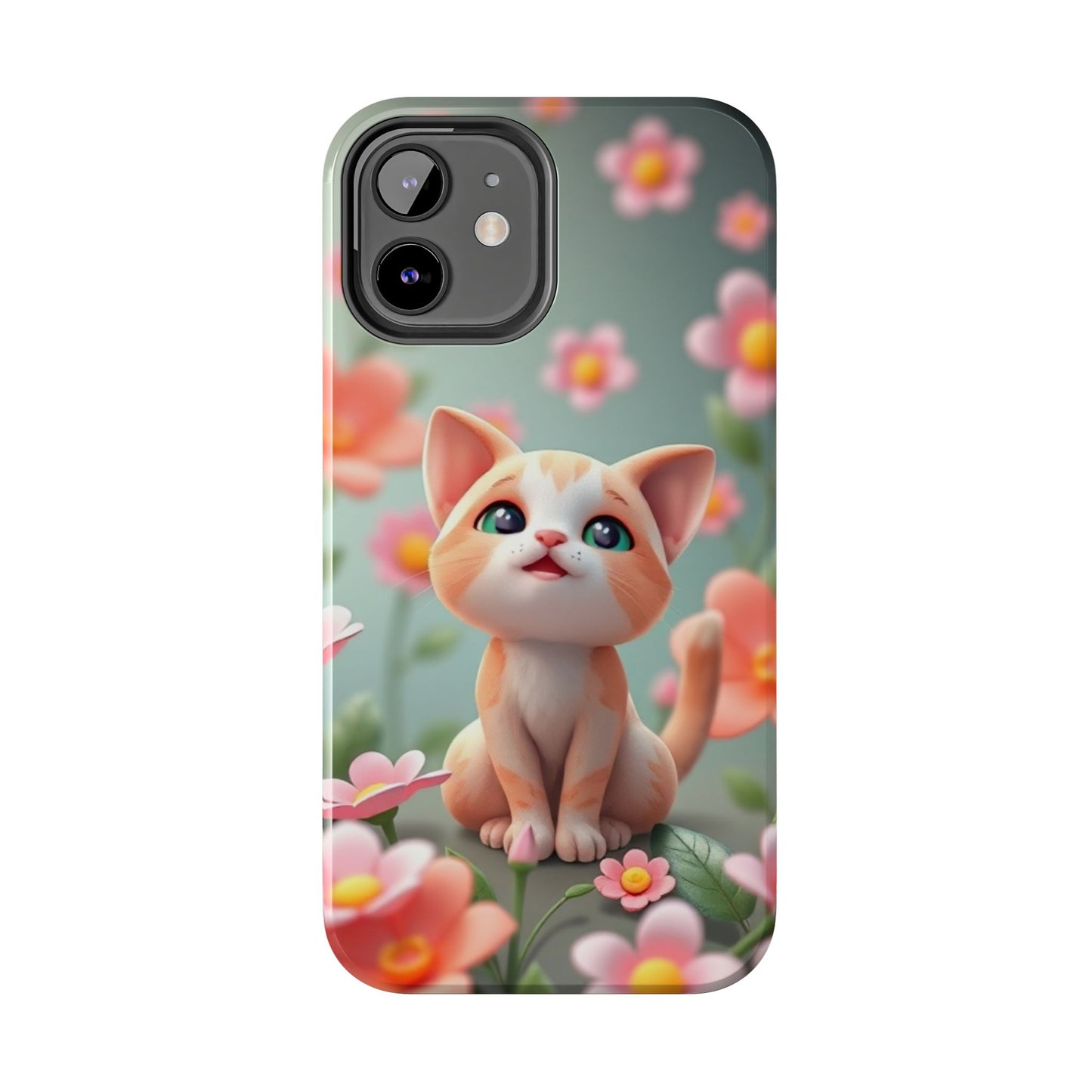 Kittens-n-Flowers Impact-Resistant Phone Case