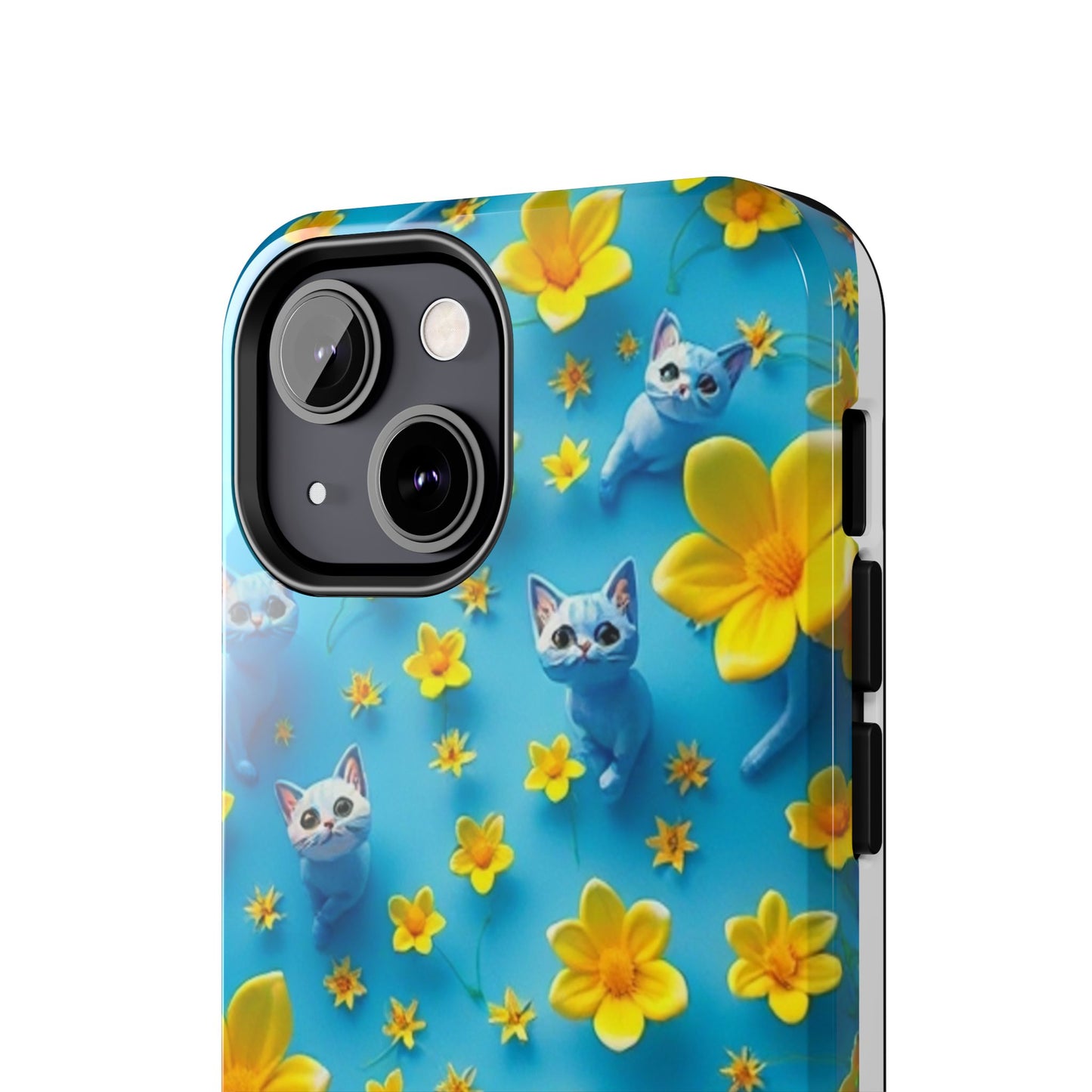 Kittens-n-Flowers Impact-Resistant Phone Case