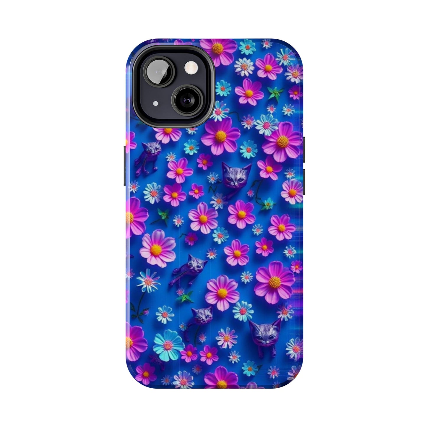 Kittens-n-Flowers Impact-Resistant Phone Case