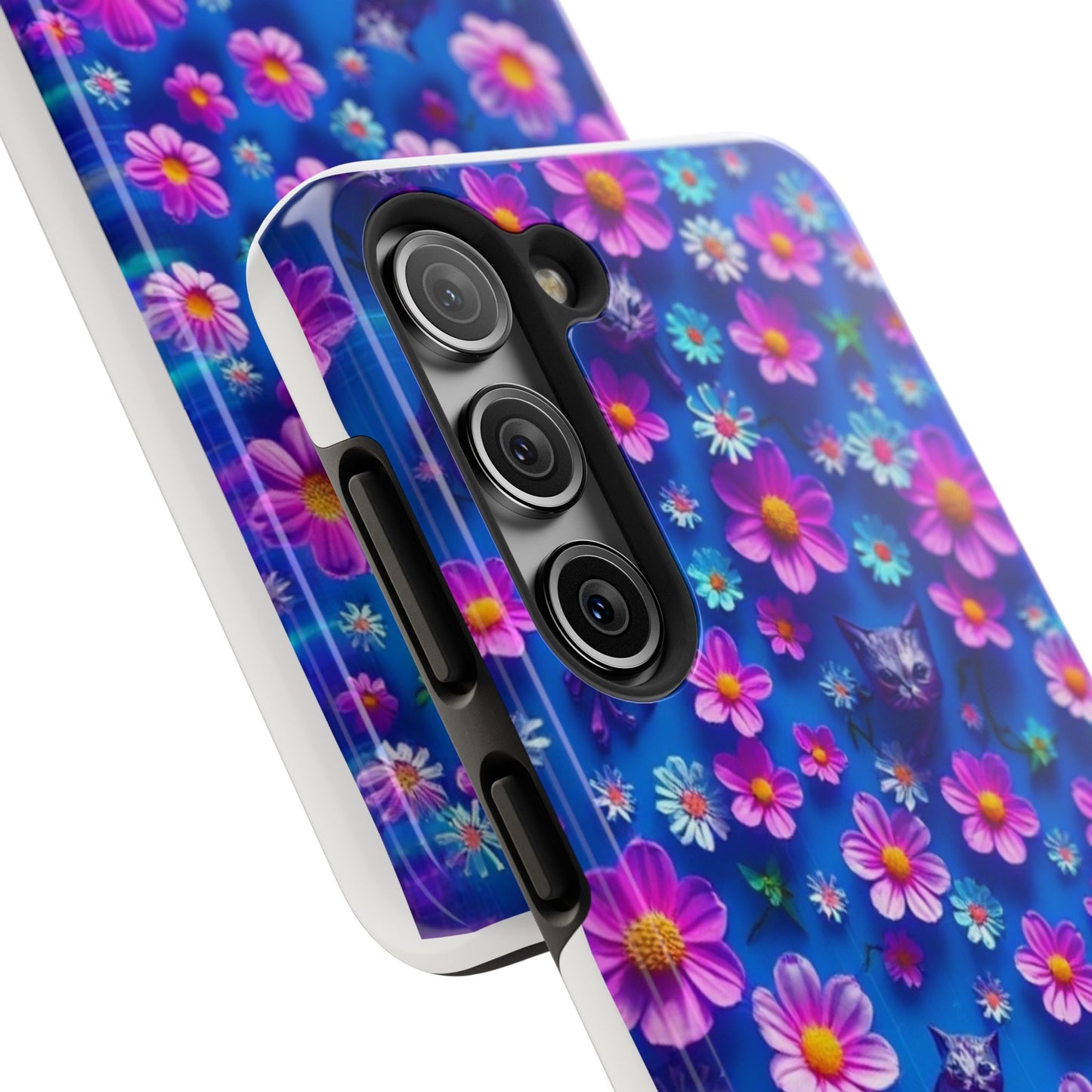 Kittens-n-Flowers Impact-Resistant Phone Case