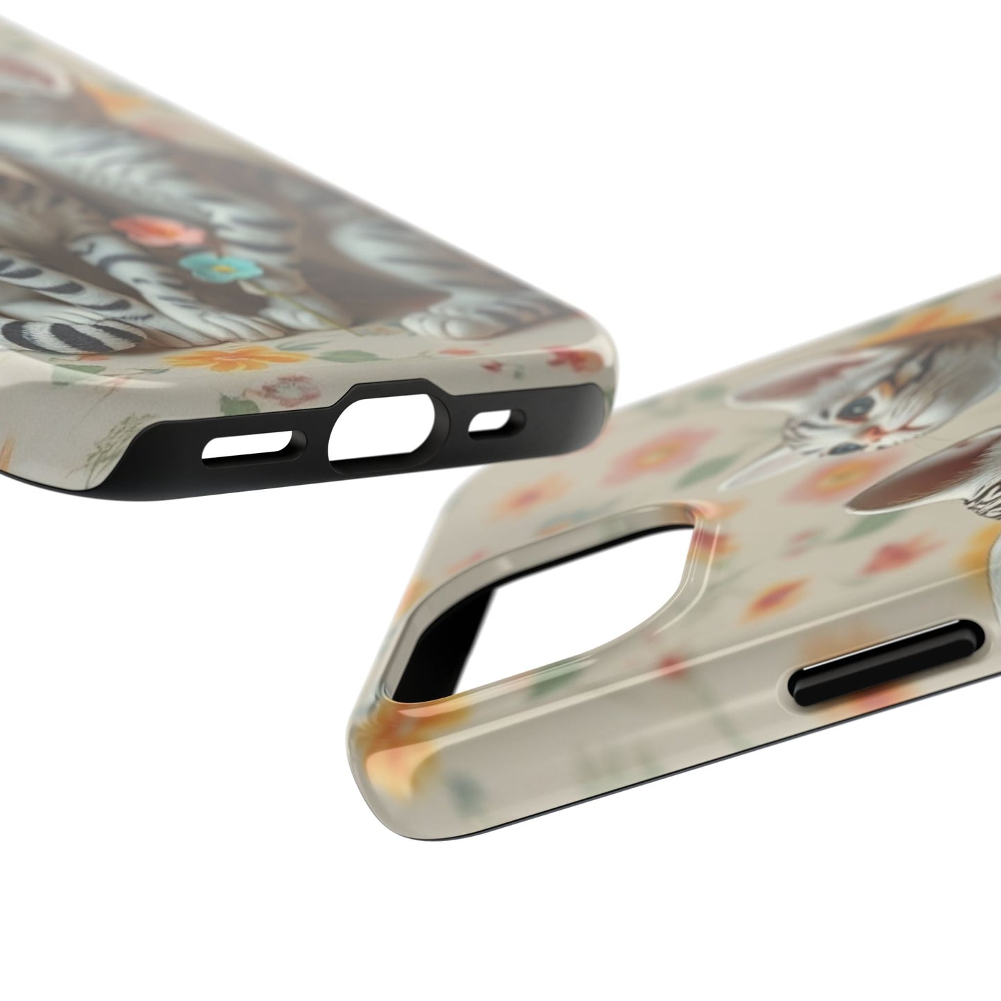 Kittens-n-Flowers Impact-Resistant Phone Case