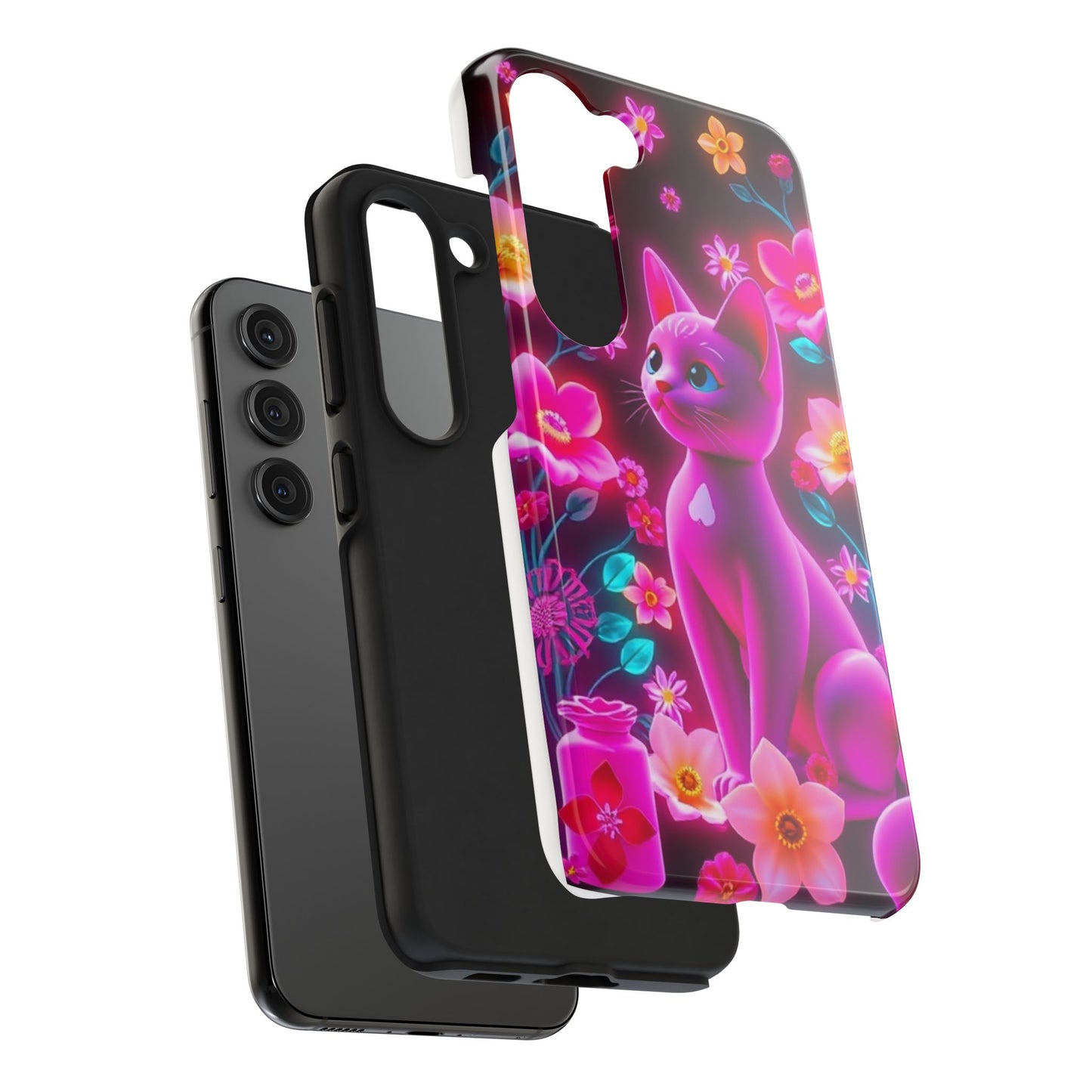 Kittens-n-Flowers Impact-Resistant Phone Case