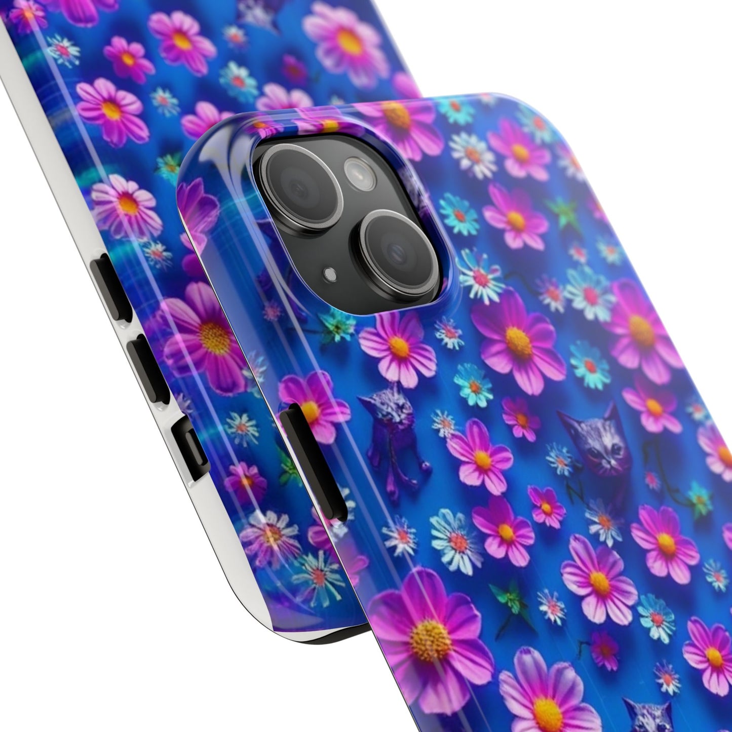 Kittens-n-Flowers Impact-Resistant Phone Case