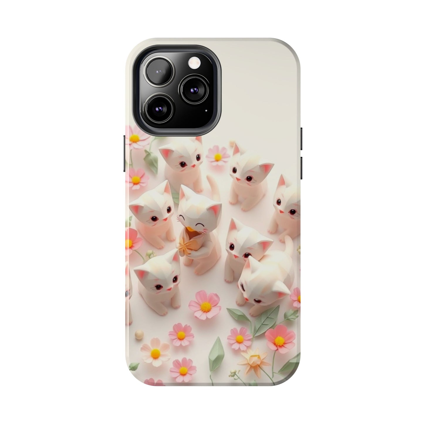 Kittens-n-Flowers Impact-Resistant Phone Case