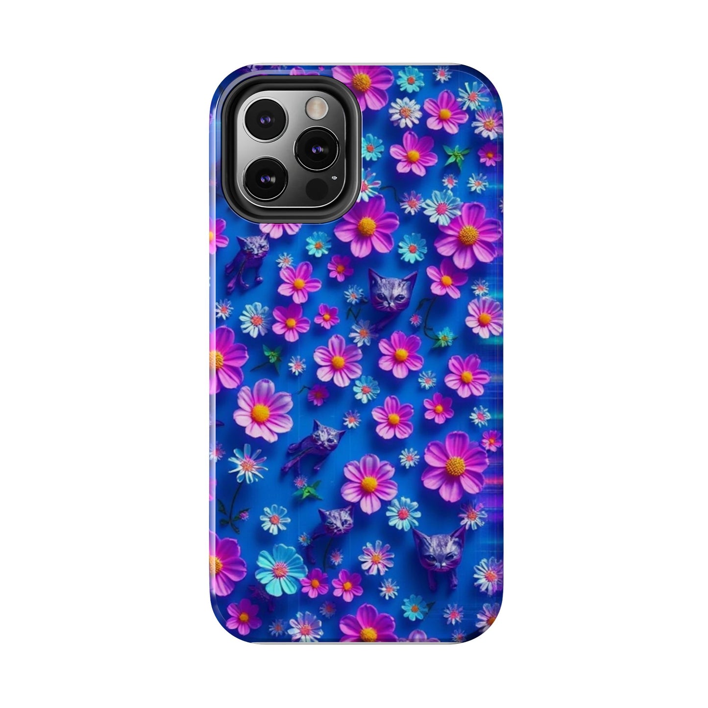 Kittens-n-Flowers Impact-Resistant Phone Case