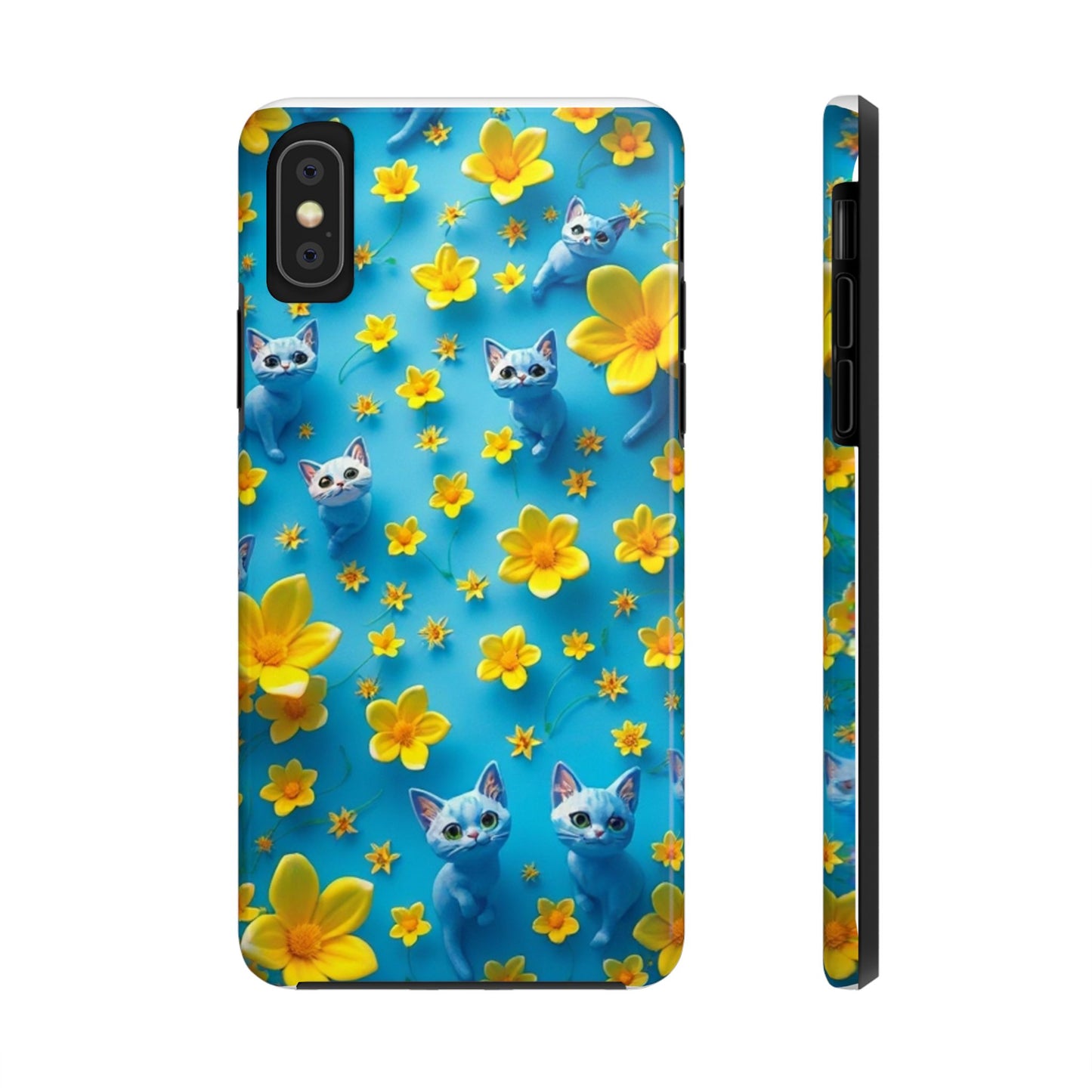 Kittens-n-Flowers Impact-Resistant Phone Case