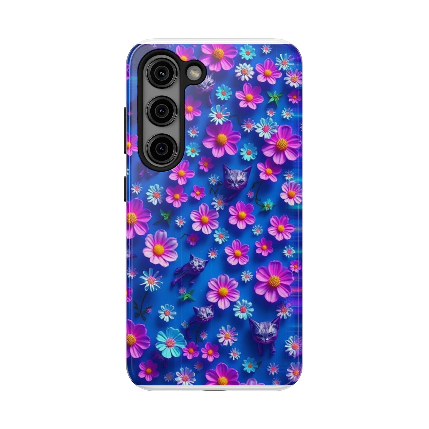 Kittens-n-Flowers Impact-Resistant Phone Case