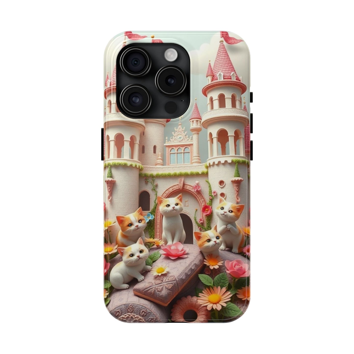 Kittens-n-Flowers Impact-Resistant Phone Case