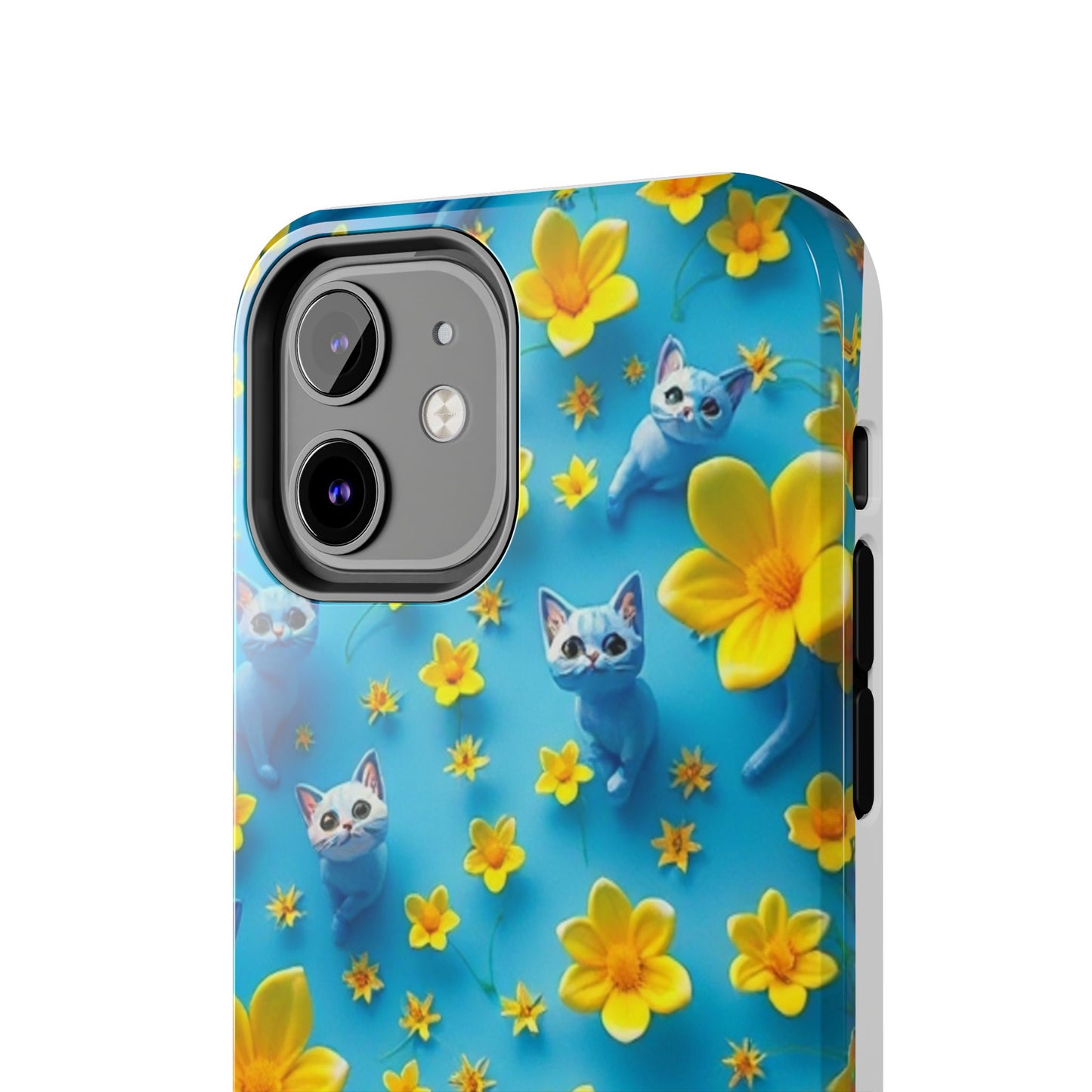 Kittens-n-Flowers Impact-Resistant Phone Case