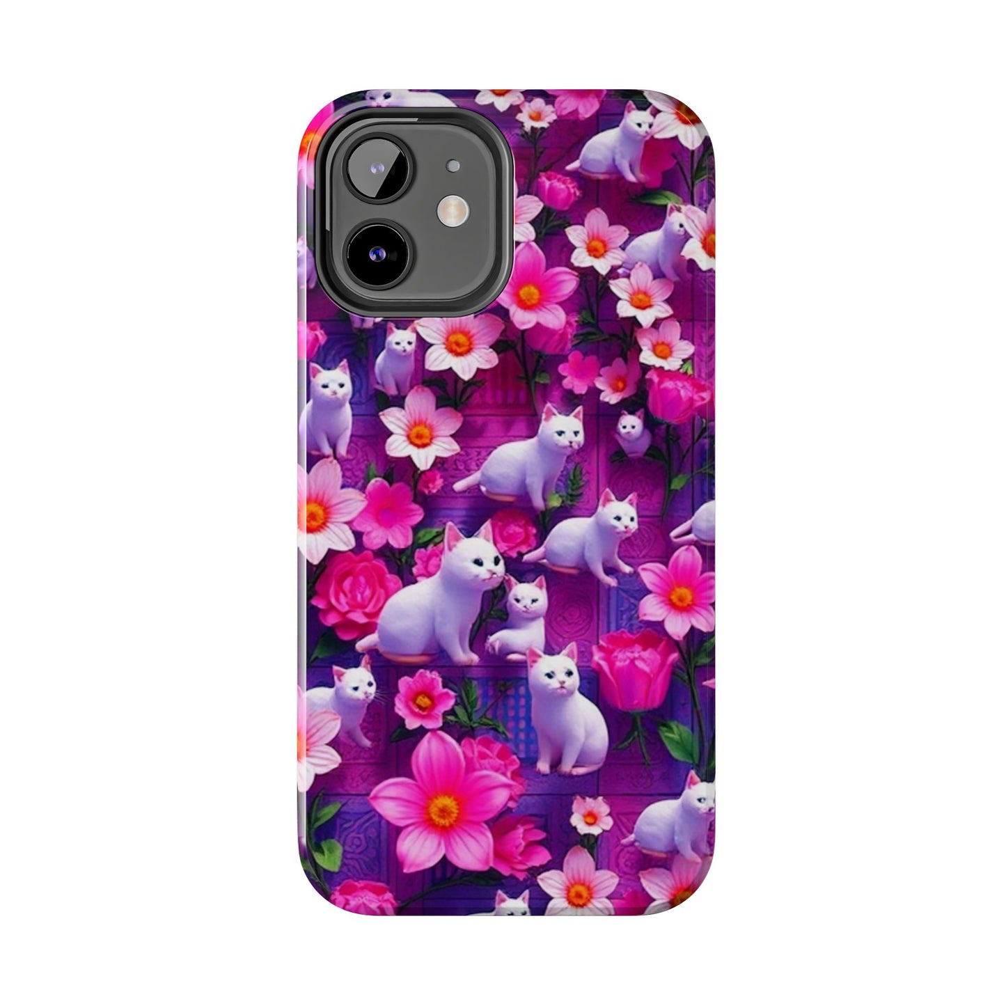 Kittens-n-Flowers Impact-Resistant Phone Case