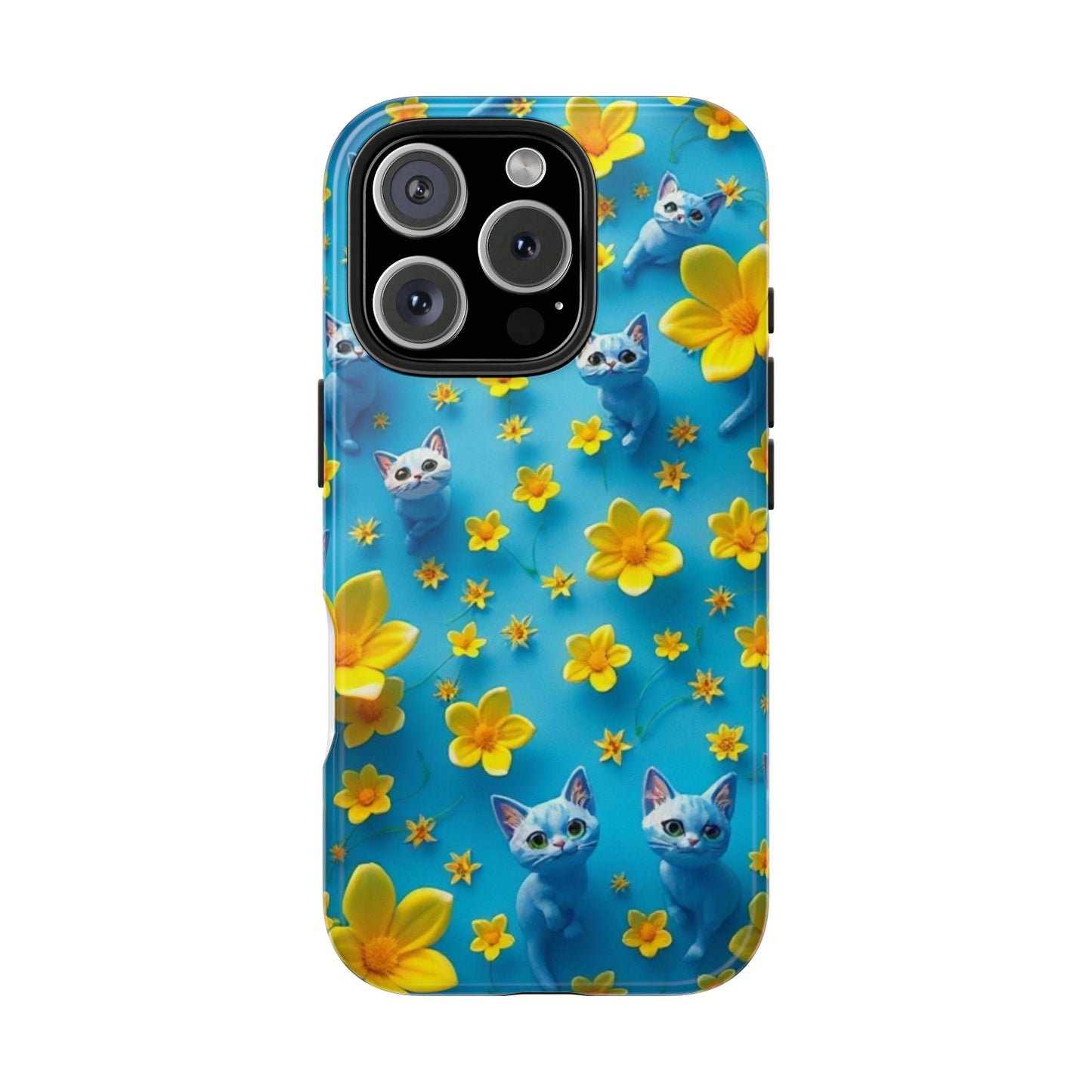 Kittens-n-Flowers Impact-Resistant Phone Case