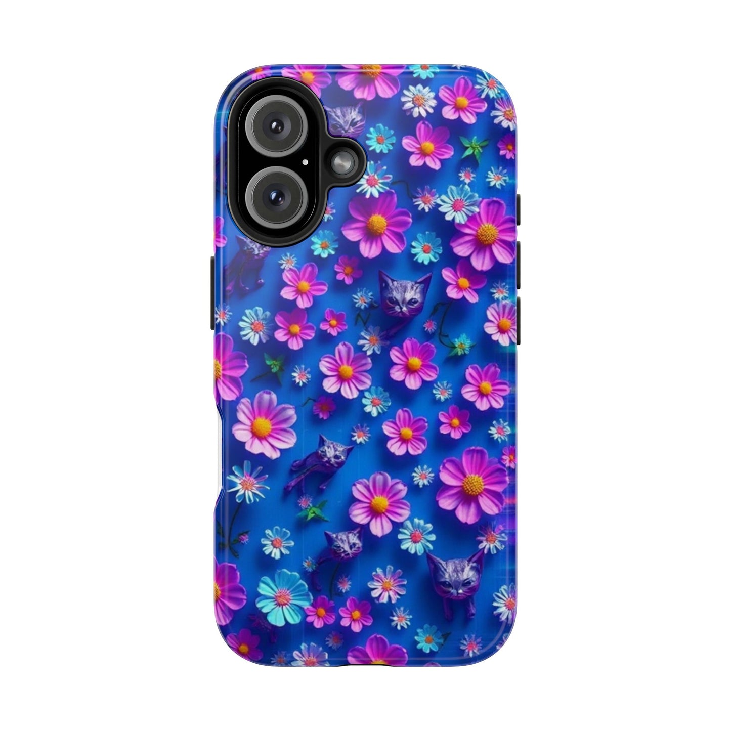 Kittens-n-Flowers Impact-Resistant Phone Case