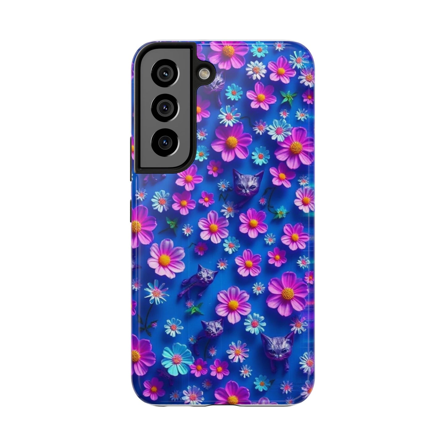 Kittens-n-Flowers Impact-Resistant Phone Case