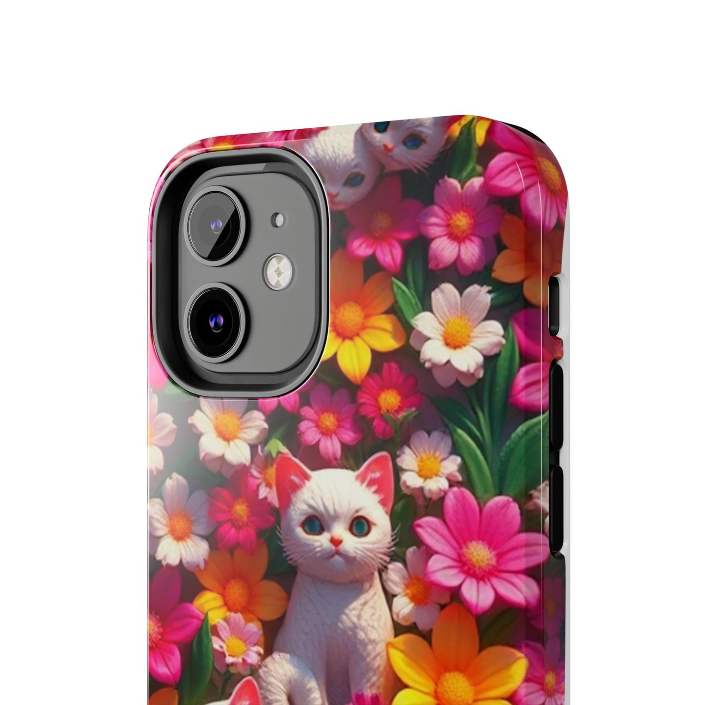 Kittens-n-Flowers Impact-Resistant Phone Case