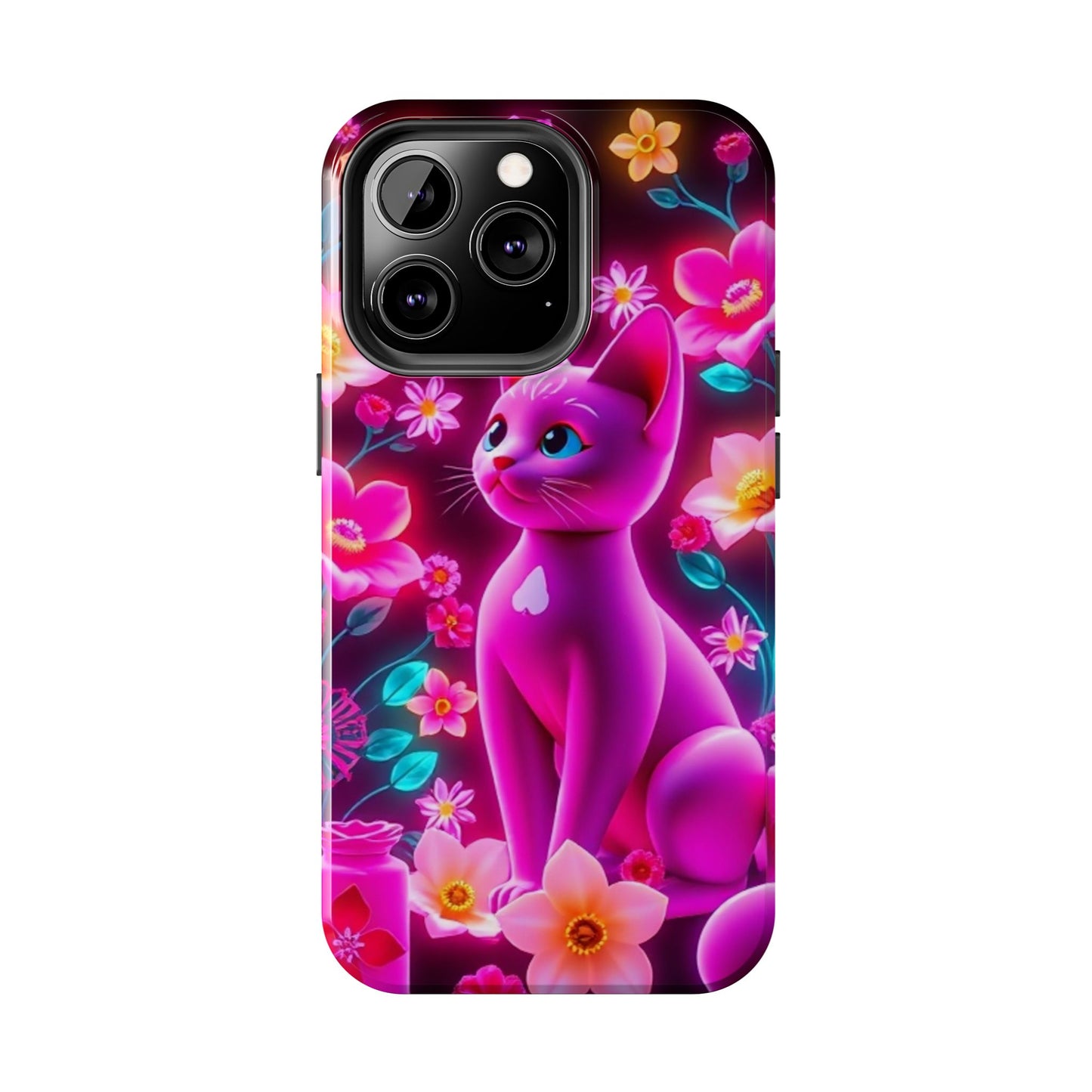 Kittens-n-Flowers Impact-Resistant Phone Case