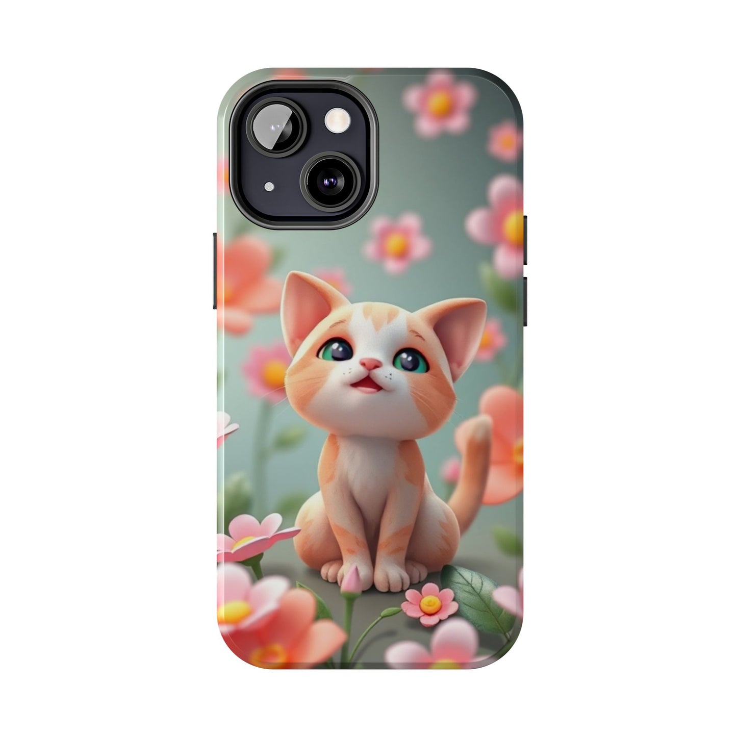 Kittens-n-Flowers Impact-Resistant Phone Case