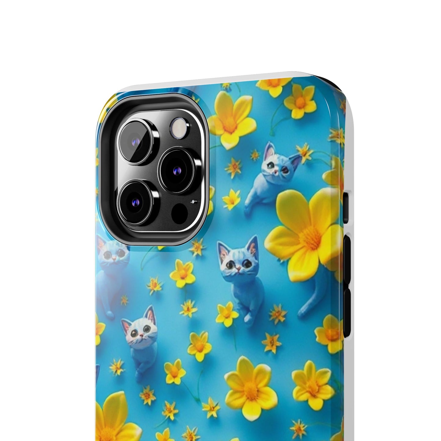 Kittens-n-Flowers Impact-Resistant Phone Case