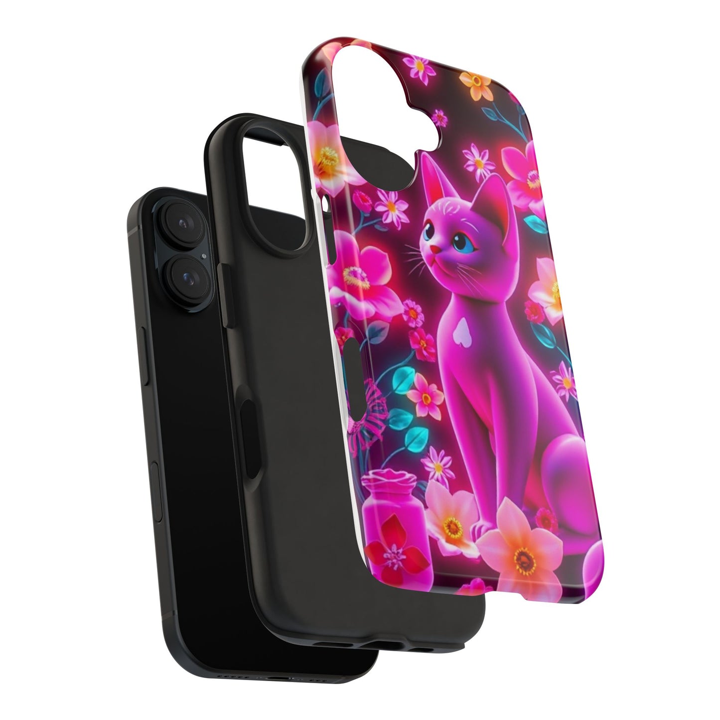 Kittens-n-Flowers Impact-Resistant Phone Case