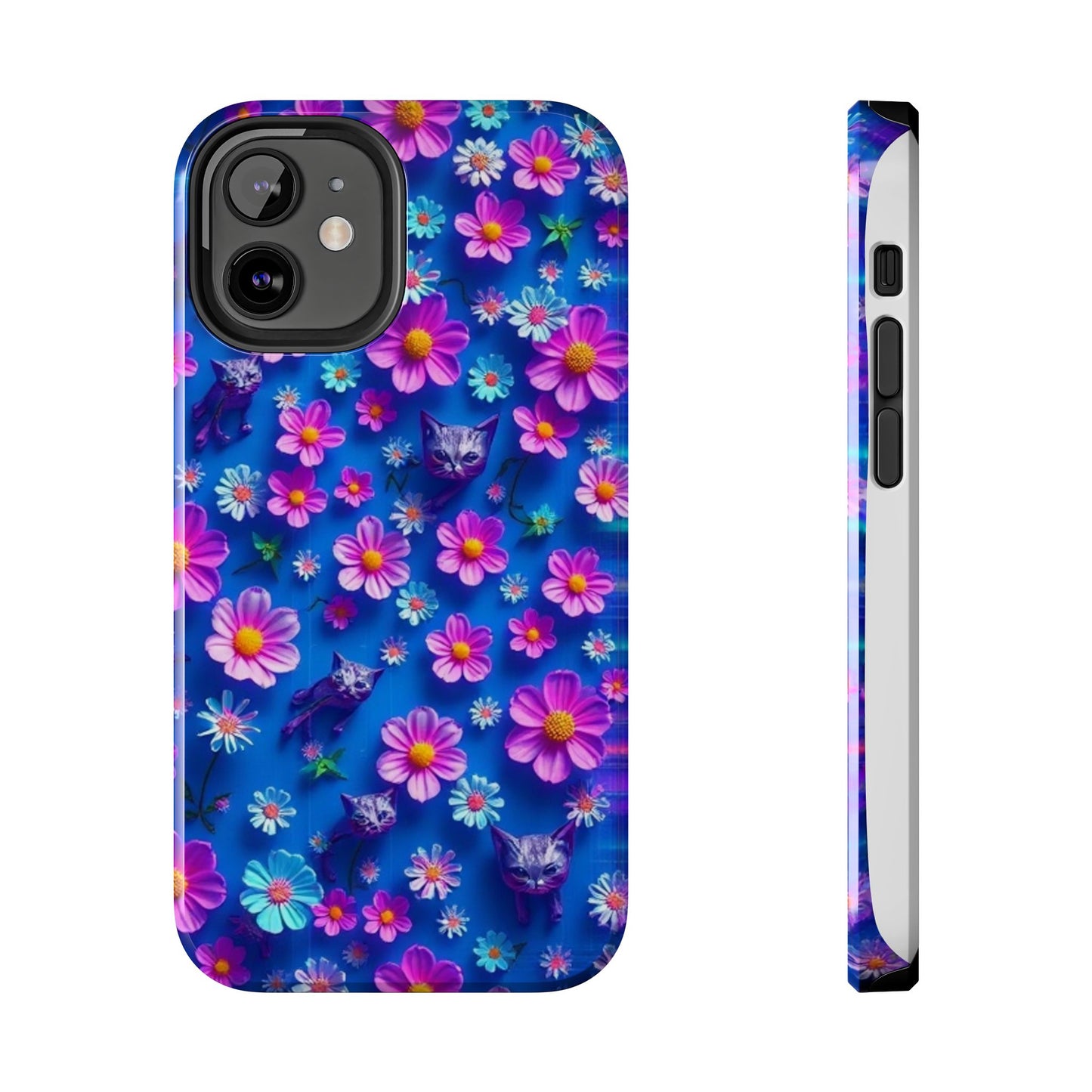 Kittens-n-Flowers Impact-Resistant Phone Case