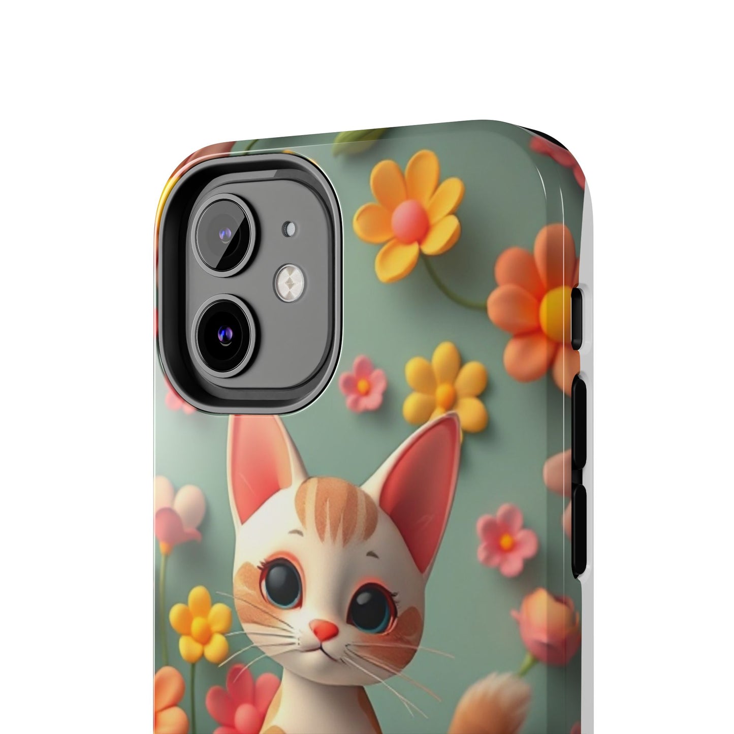 Kittens-n-Flowers Impact-Resistant Phone Case