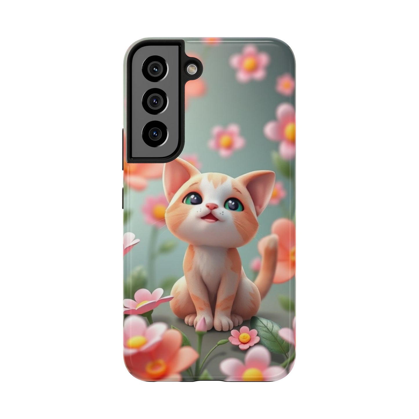 Kittens-n-Flowers Impact-Resistant Phone Case