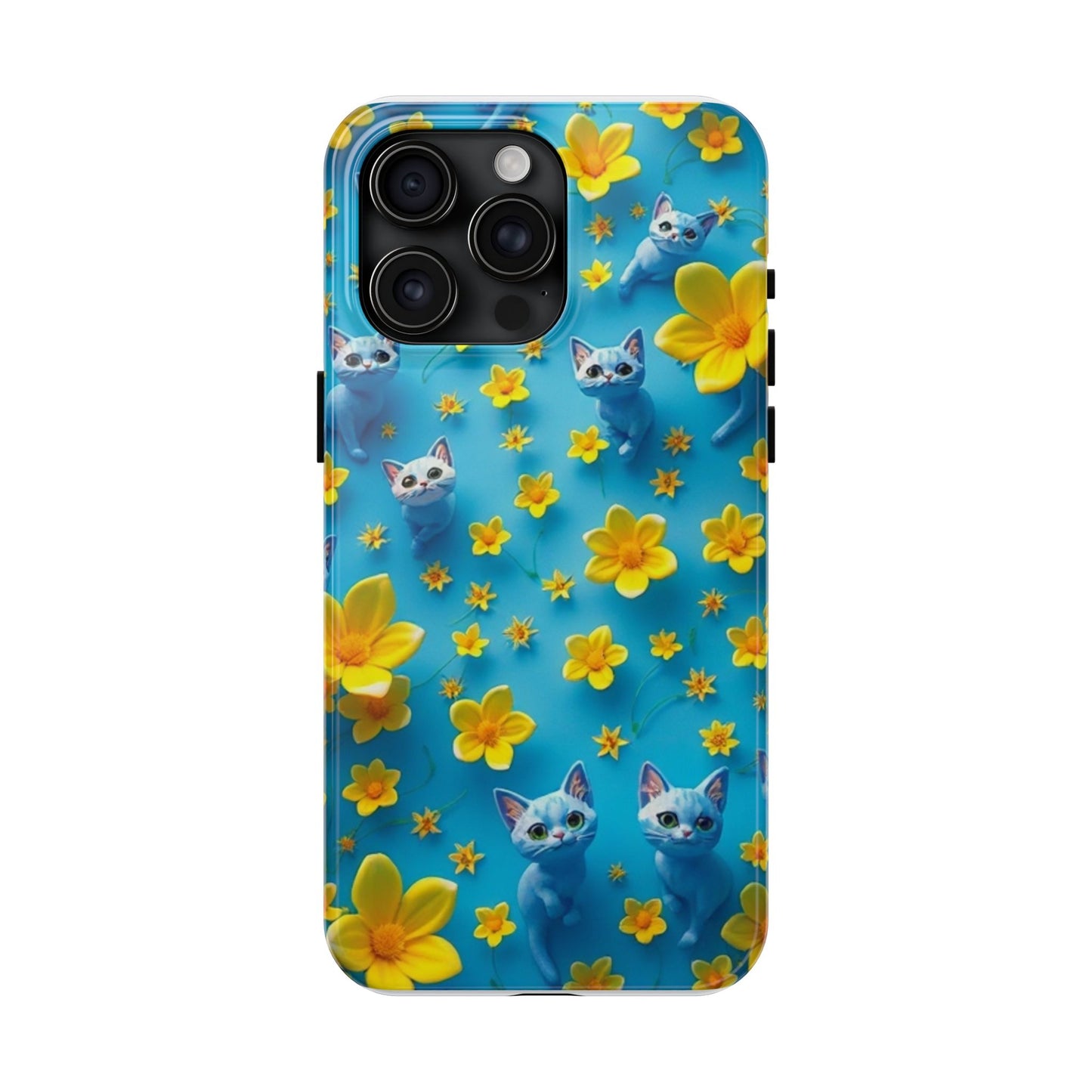 Kittens-n-Flowers Impact-Resistant Phone Case