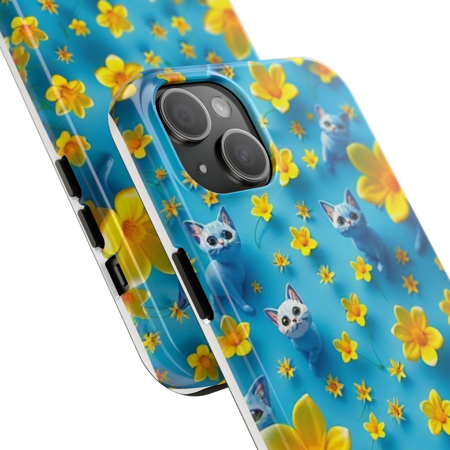 Kittens-n-Flowers Impact-Resistant Phone Case