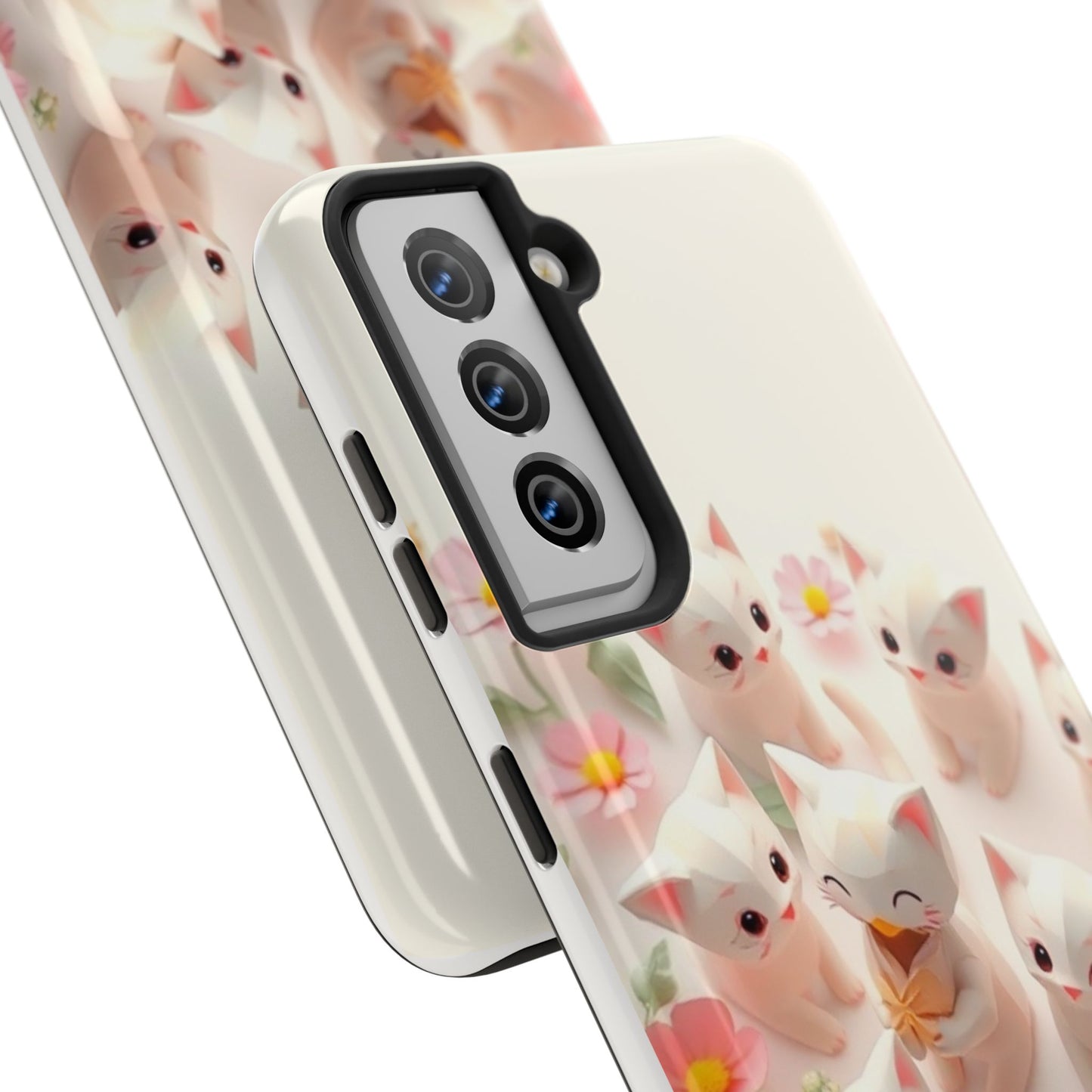 Kittens-n-Flowers Impact-Resistant Phone Case