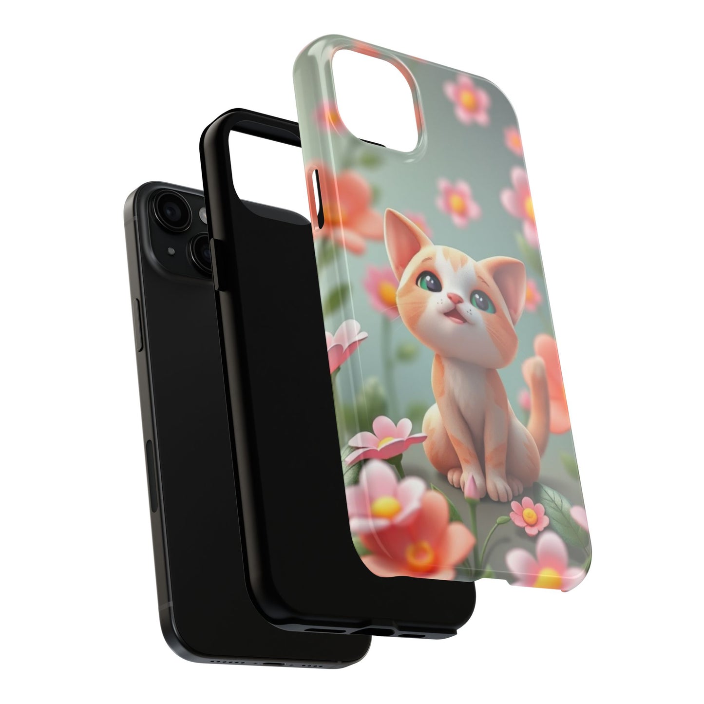 Kittens-n-Flowers Impact-Resistant Phone Case