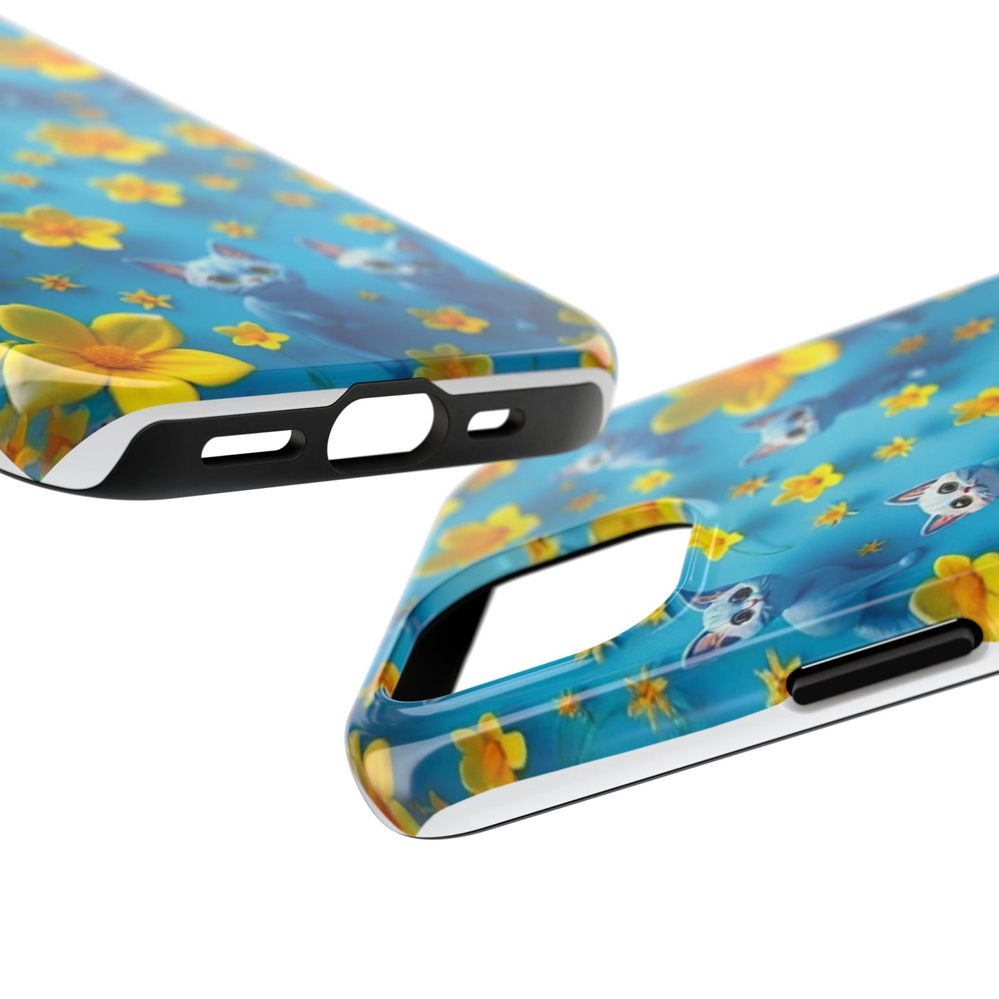 Kittens-n-Flowers Impact-Resistant Phone Case