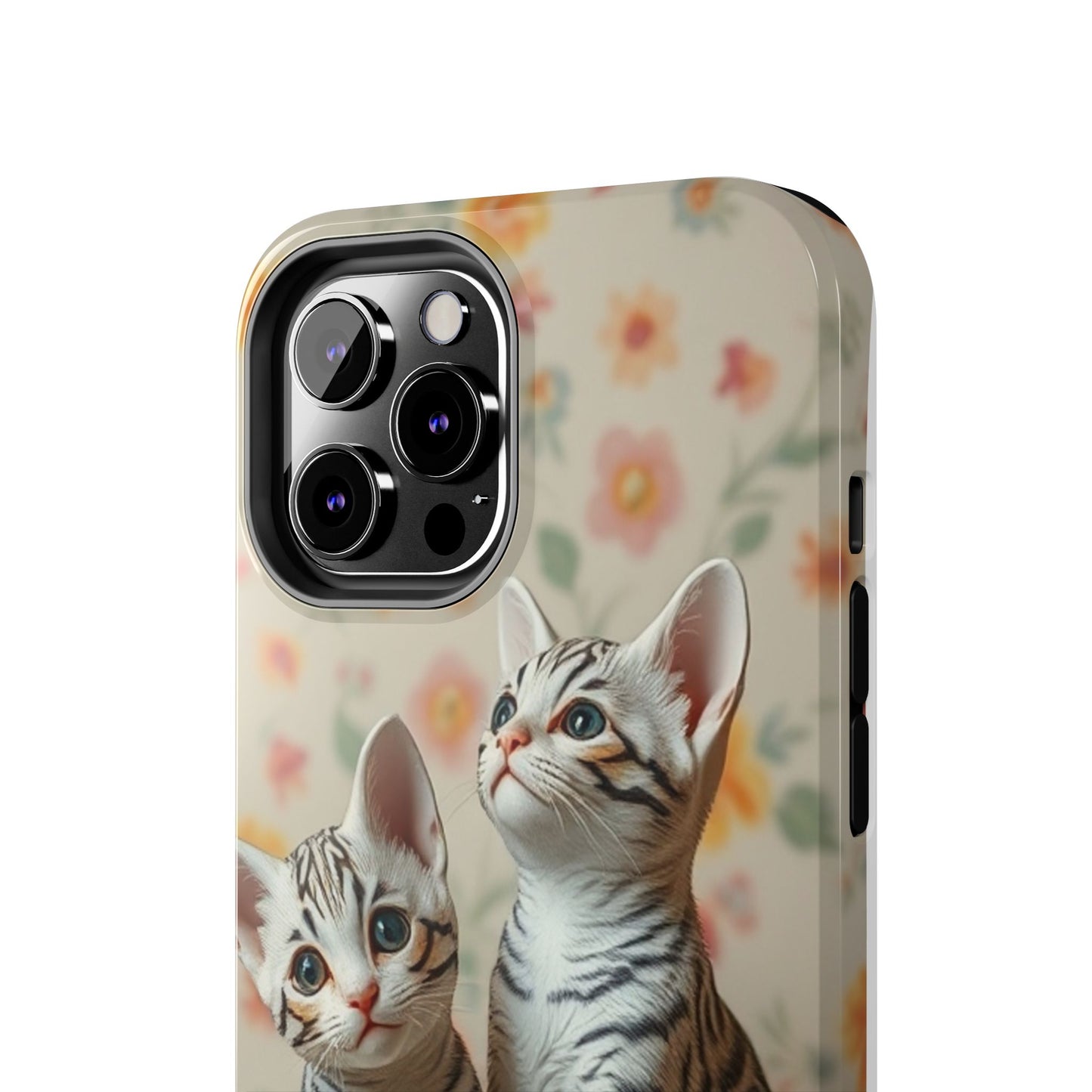 Kittens-n-Flowers Impact-Resistant Phone Case