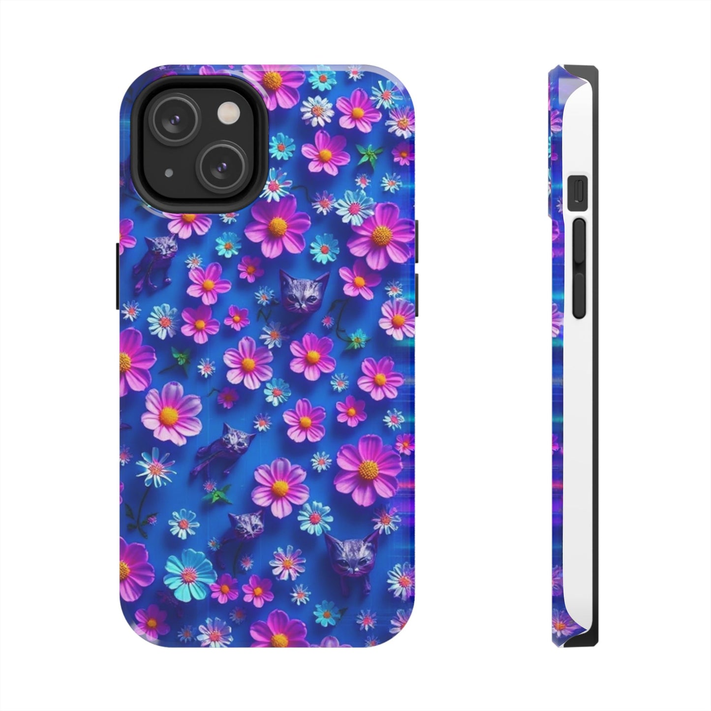 Kittens-n-Flowers Impact-Resistant Phone Case