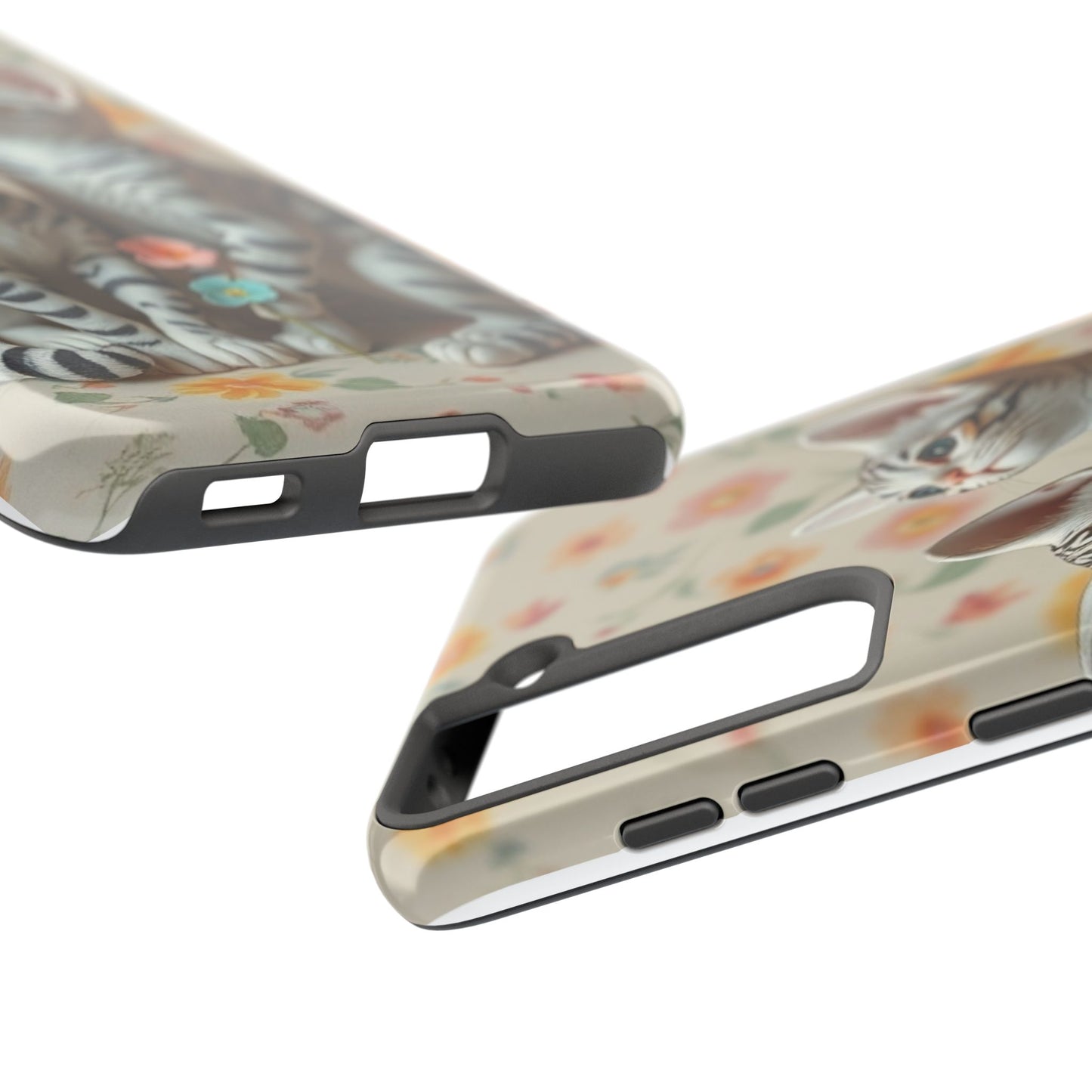 Kittens-n-Flowers Impact-Resistant Phone Case