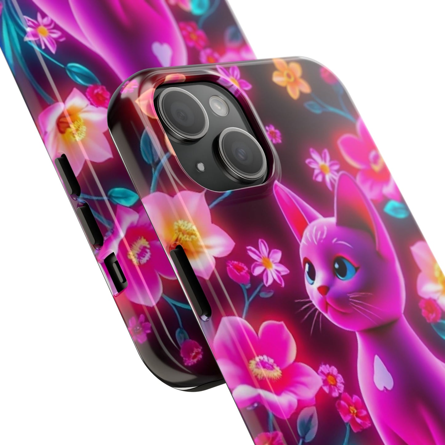 Kittens-n-Flowers Impact-Resistant Phone Case