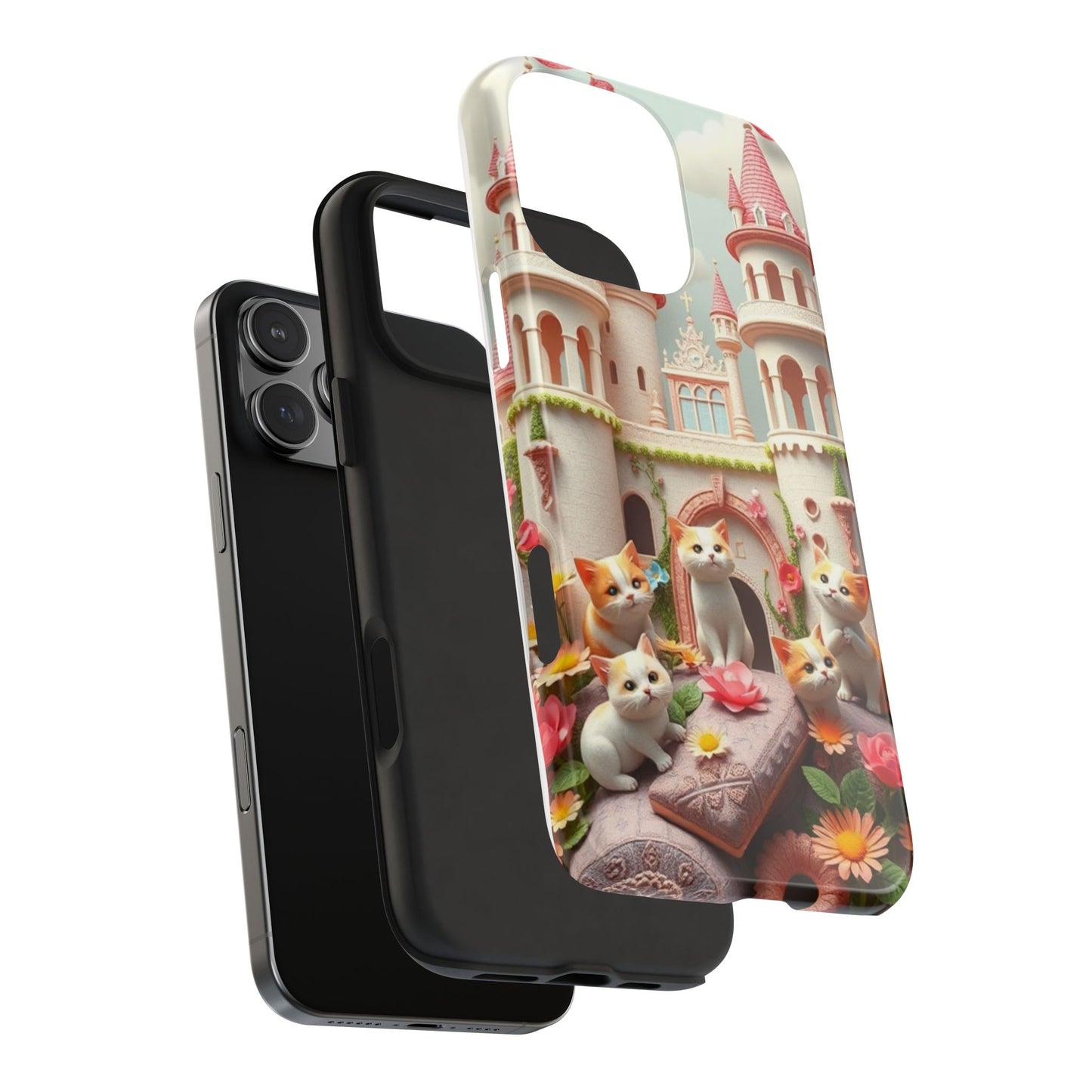 Kittens-n-Flowers Impact-Resistant Phone Case