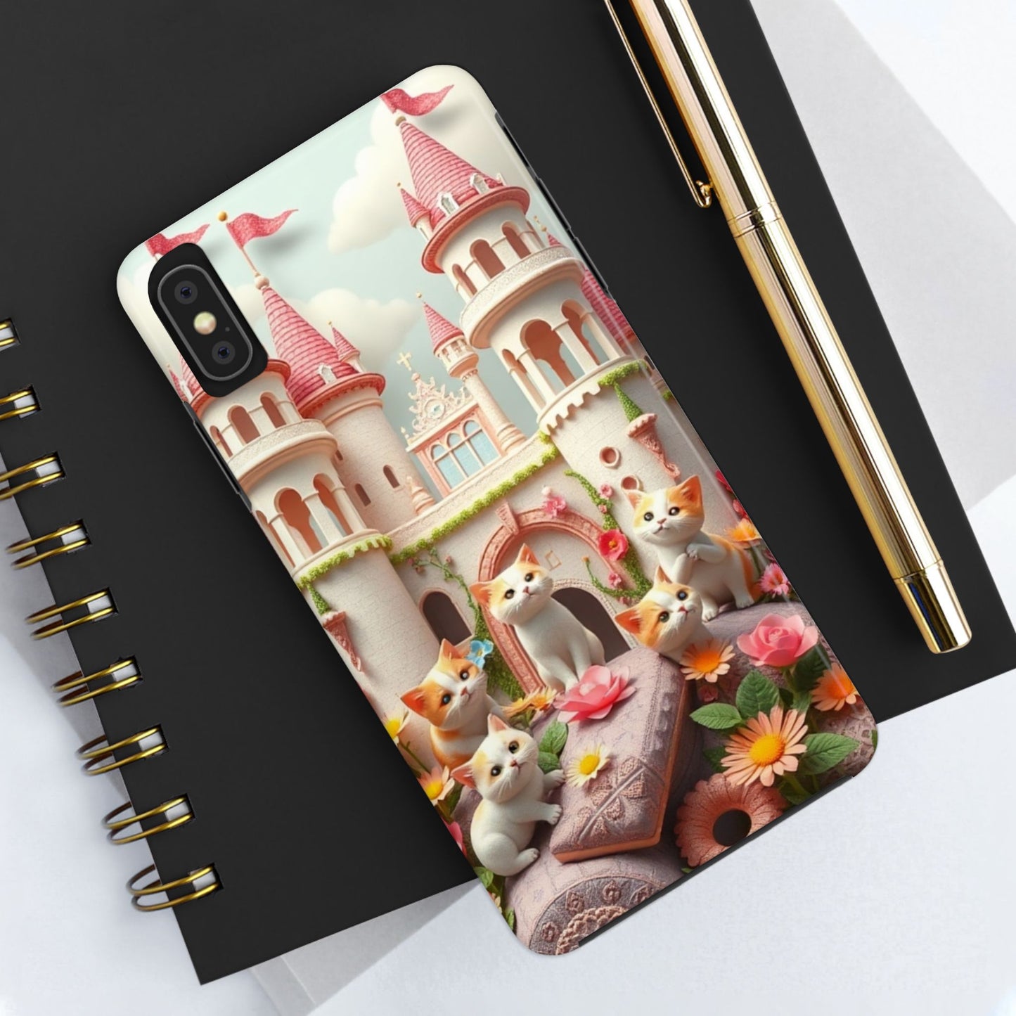 Kittens-n-Flowers Impact-Resistant Phone Case