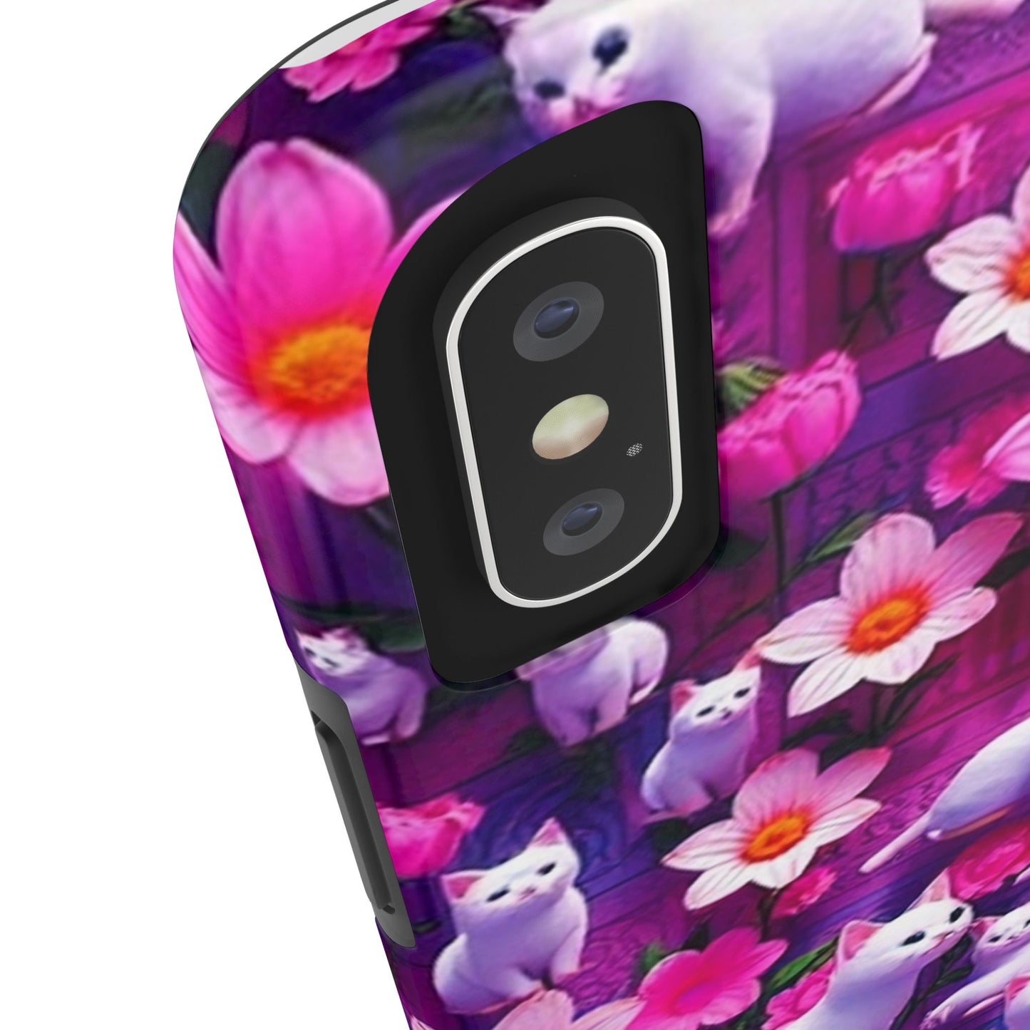 Kittens-n-Flowers Impact-Resistant Phone Case