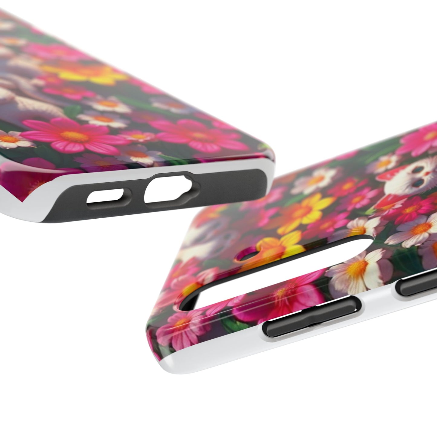 Kittens-n-Flowers Impact-Resistant Phone Case