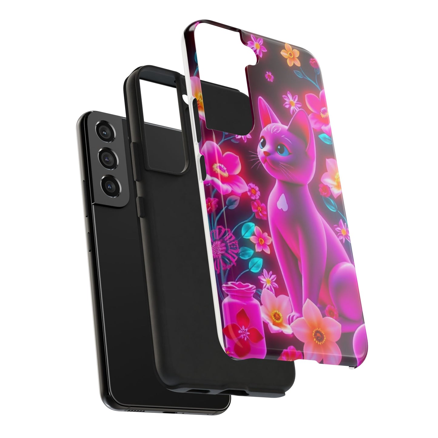 Kittens-n-Flowers Impact-Resistant Phone Case