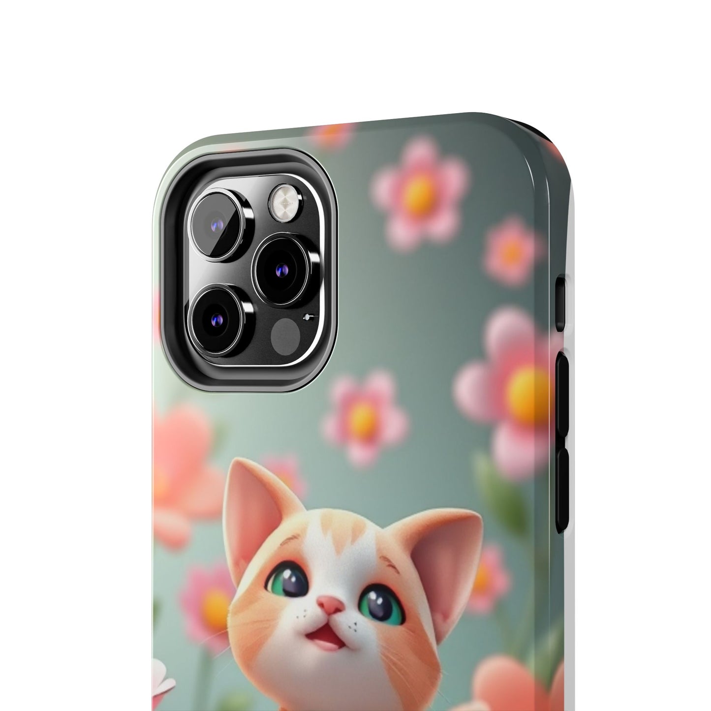 Kittens-n-Flowers Impact-Resistant Phone Case