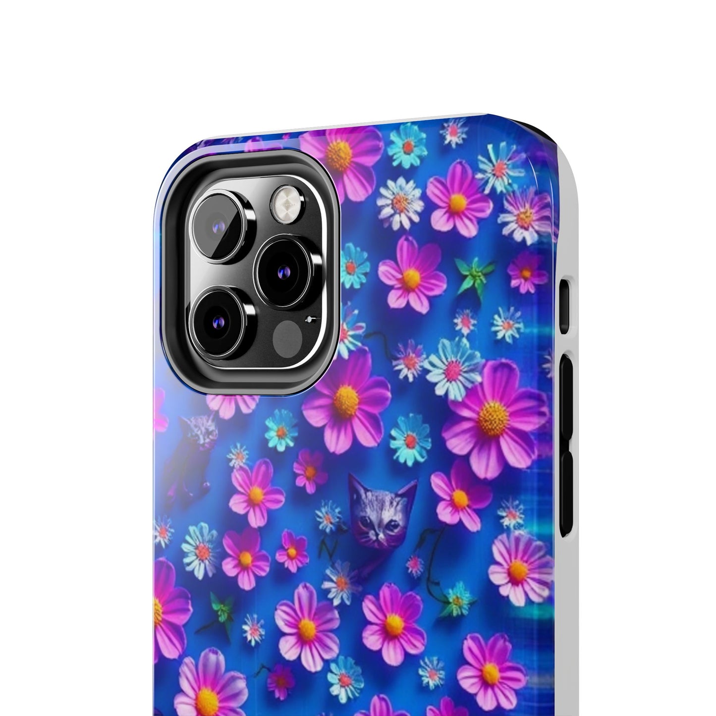 Kittens-n-Flowers Impact-Resistant Phone Case