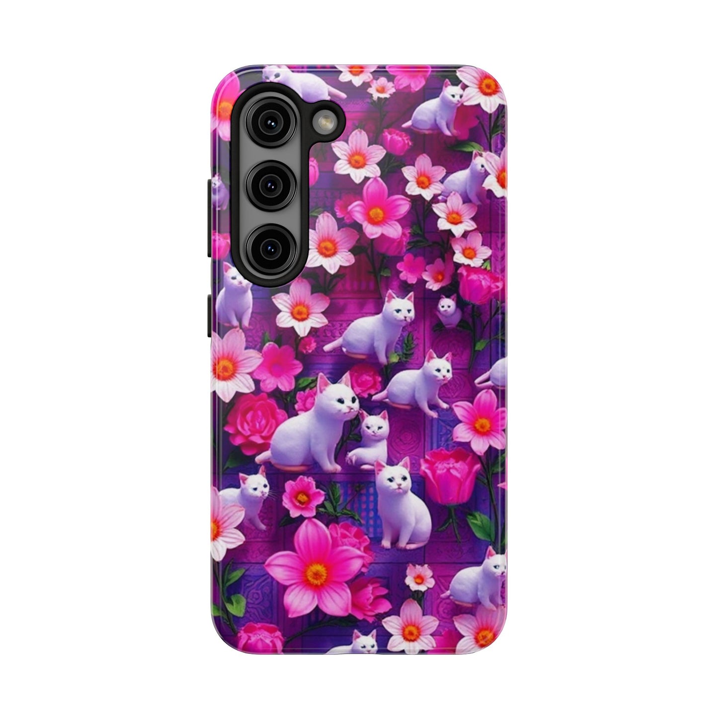 Kittens-n-Flowers Impact-Resistant Phone Case