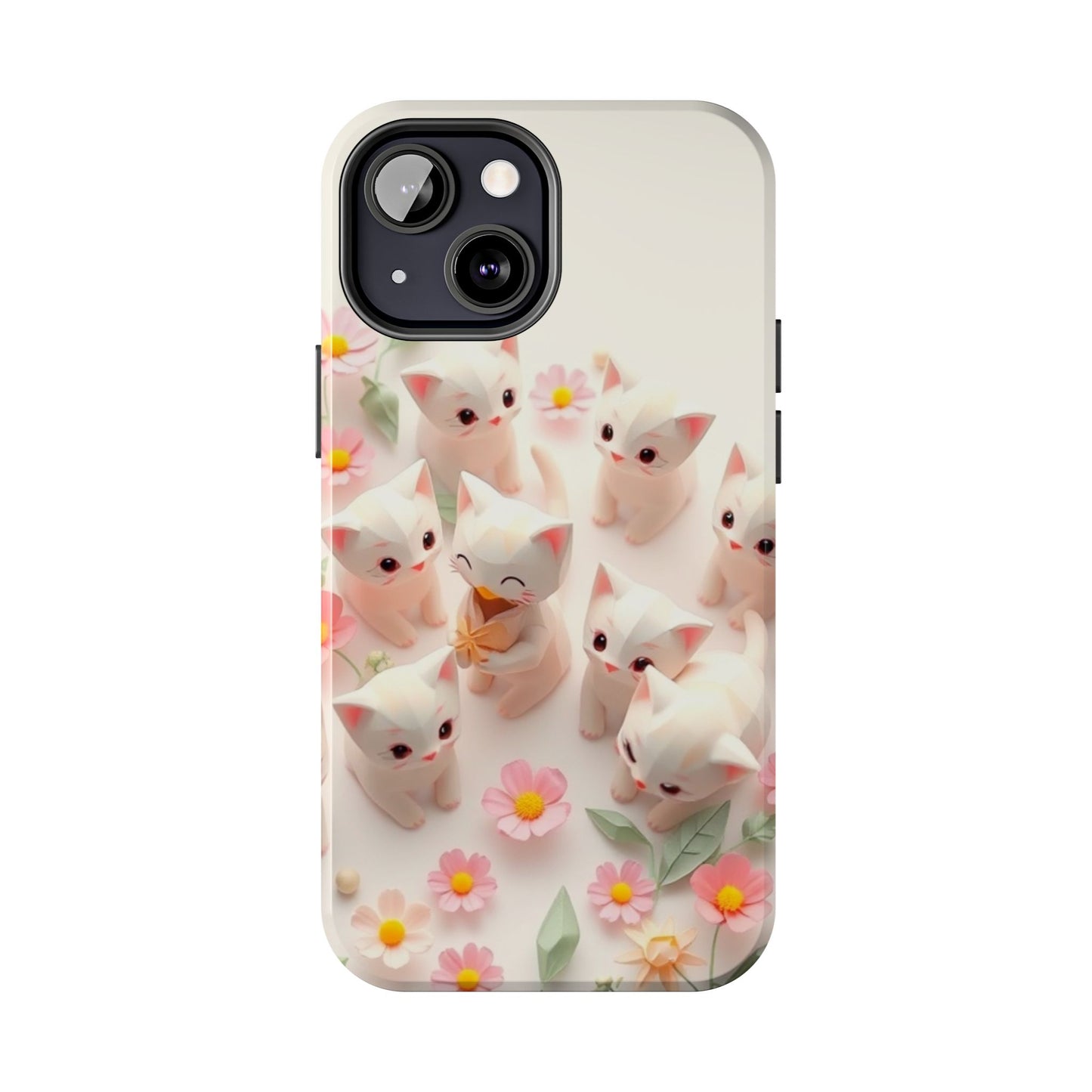 Kittens-n-Flowers Impact-Resistant Phone Case