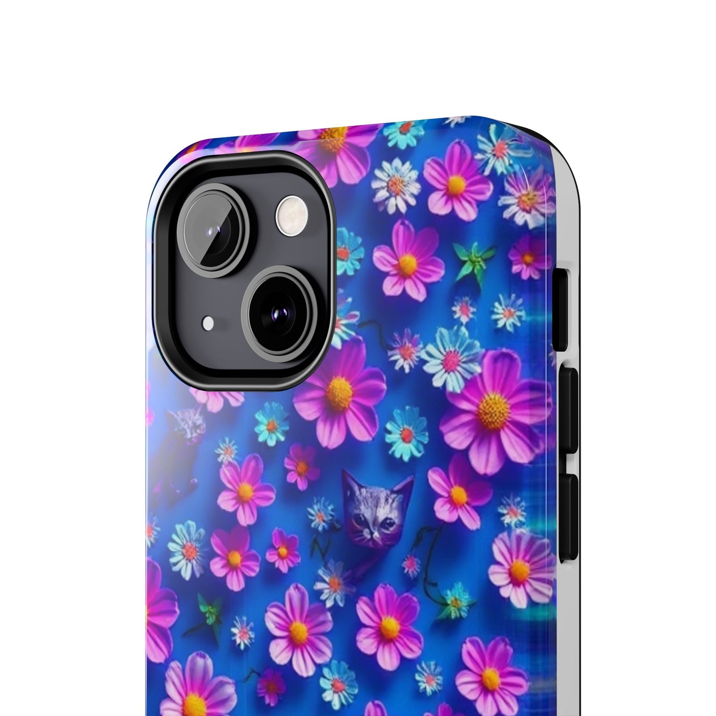 Kittens-n-Flowers Impact-Resistant Phone Case