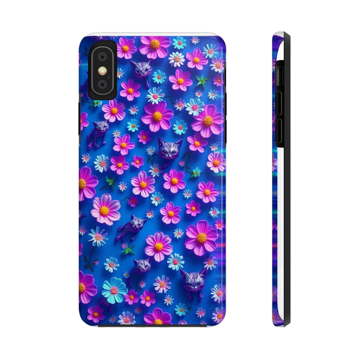 Kittens-n-Flowers Impact-Resistant Phone Case