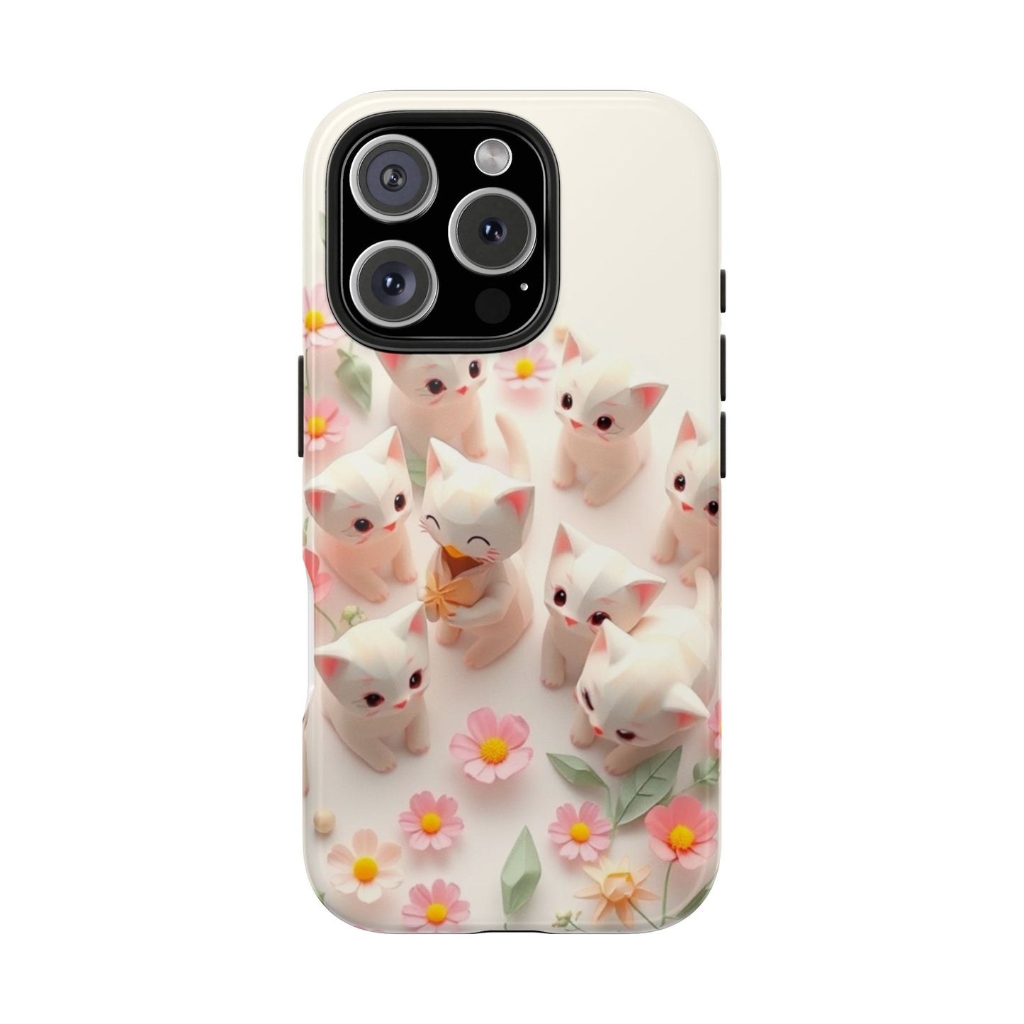 Kittens-n-Flowers Impact-Resistant Phone Case