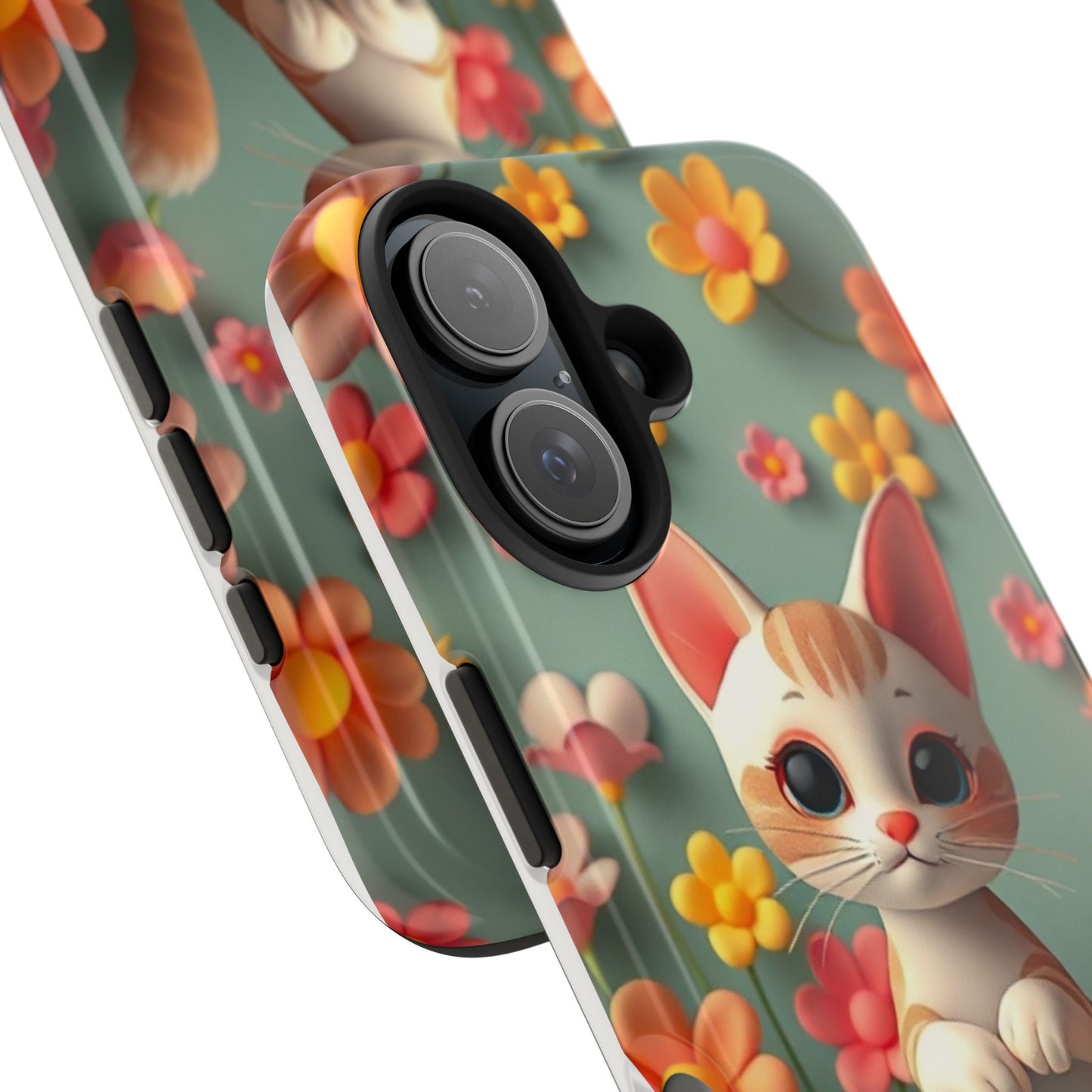 Kittens-n-Flowers Impact-Resistant Phone Case