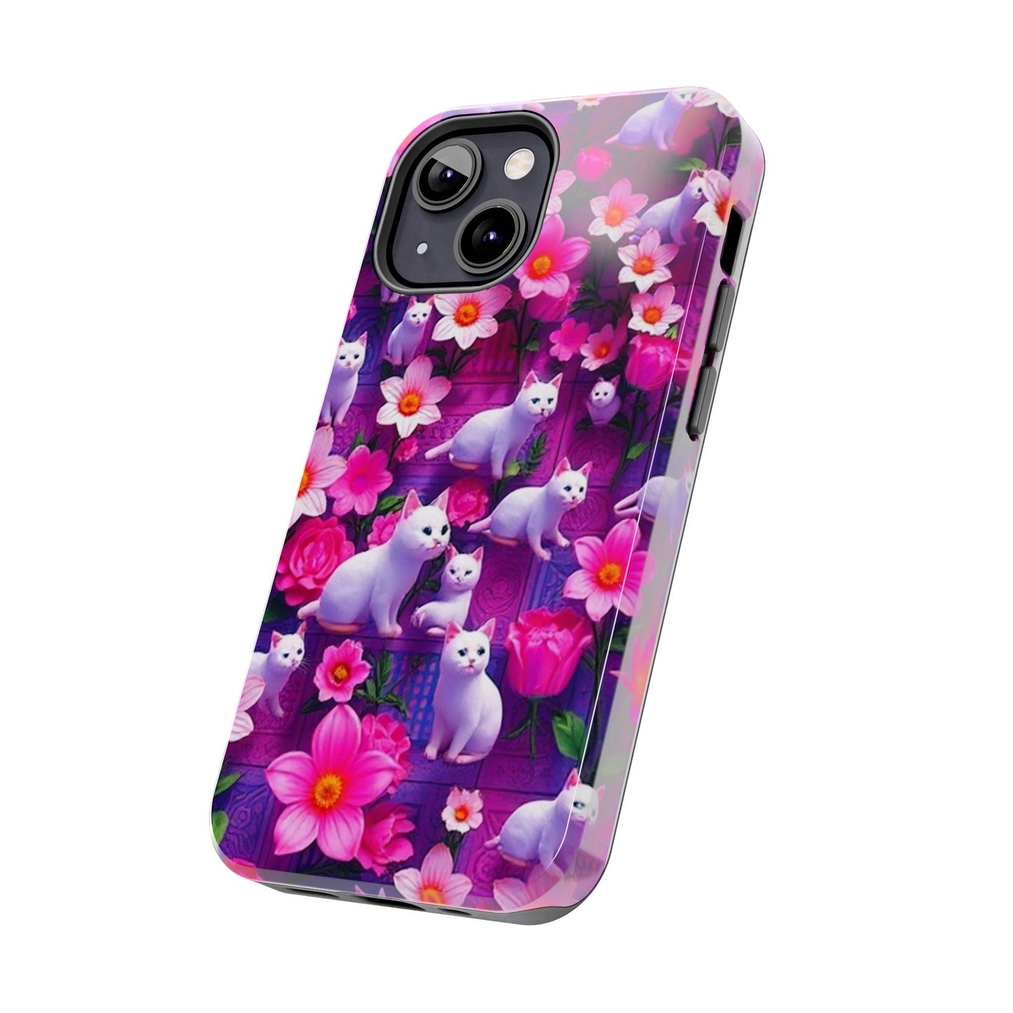 Kittens-n-Flowers Impact-Resistant Phone Case